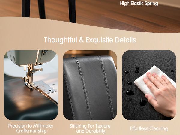 Subrtex Modern Upholstered PU Leather Dining Chairs, Set of 2