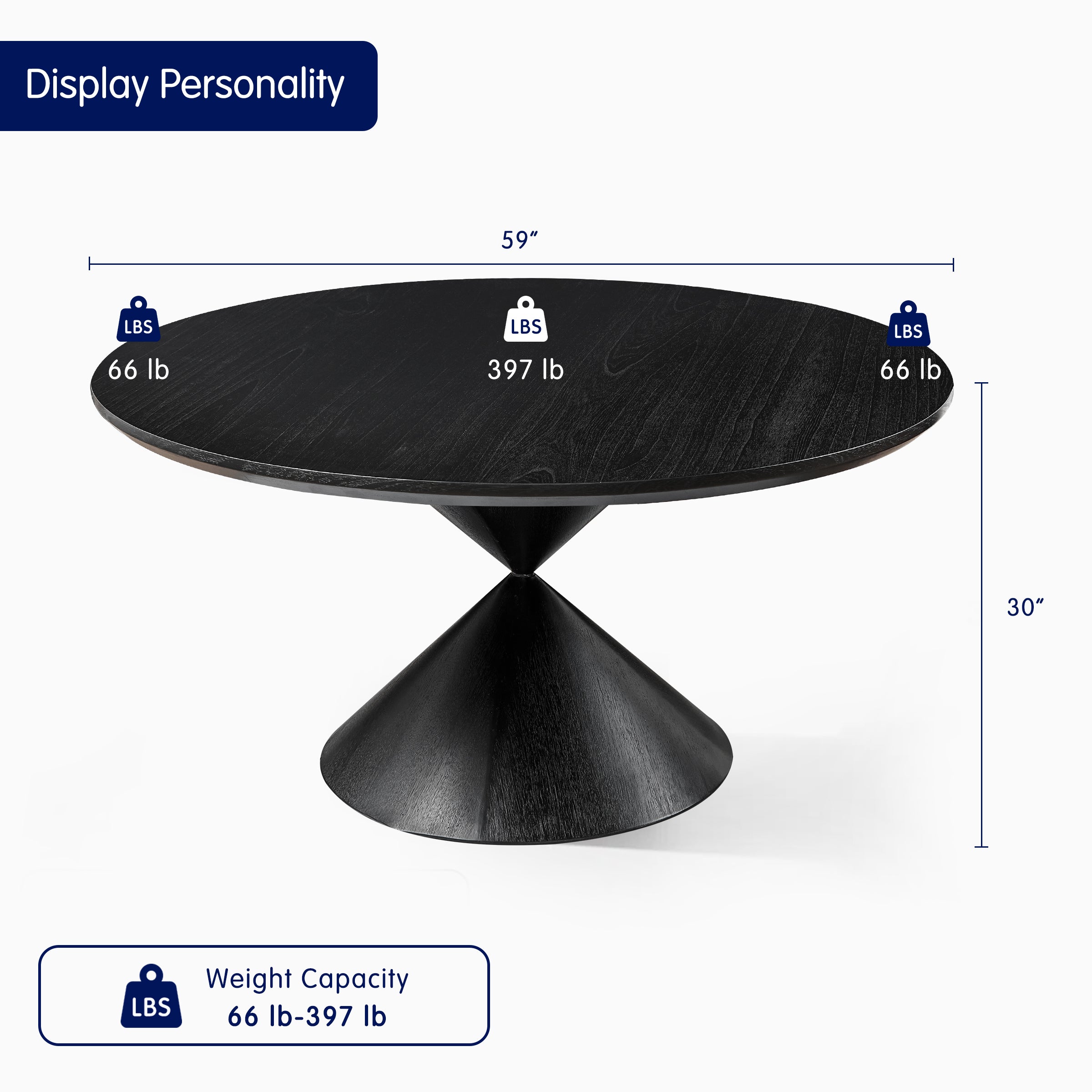 Subrtex Suspended-Look Round Dining Table With Wood Grain Integrates Modern Style