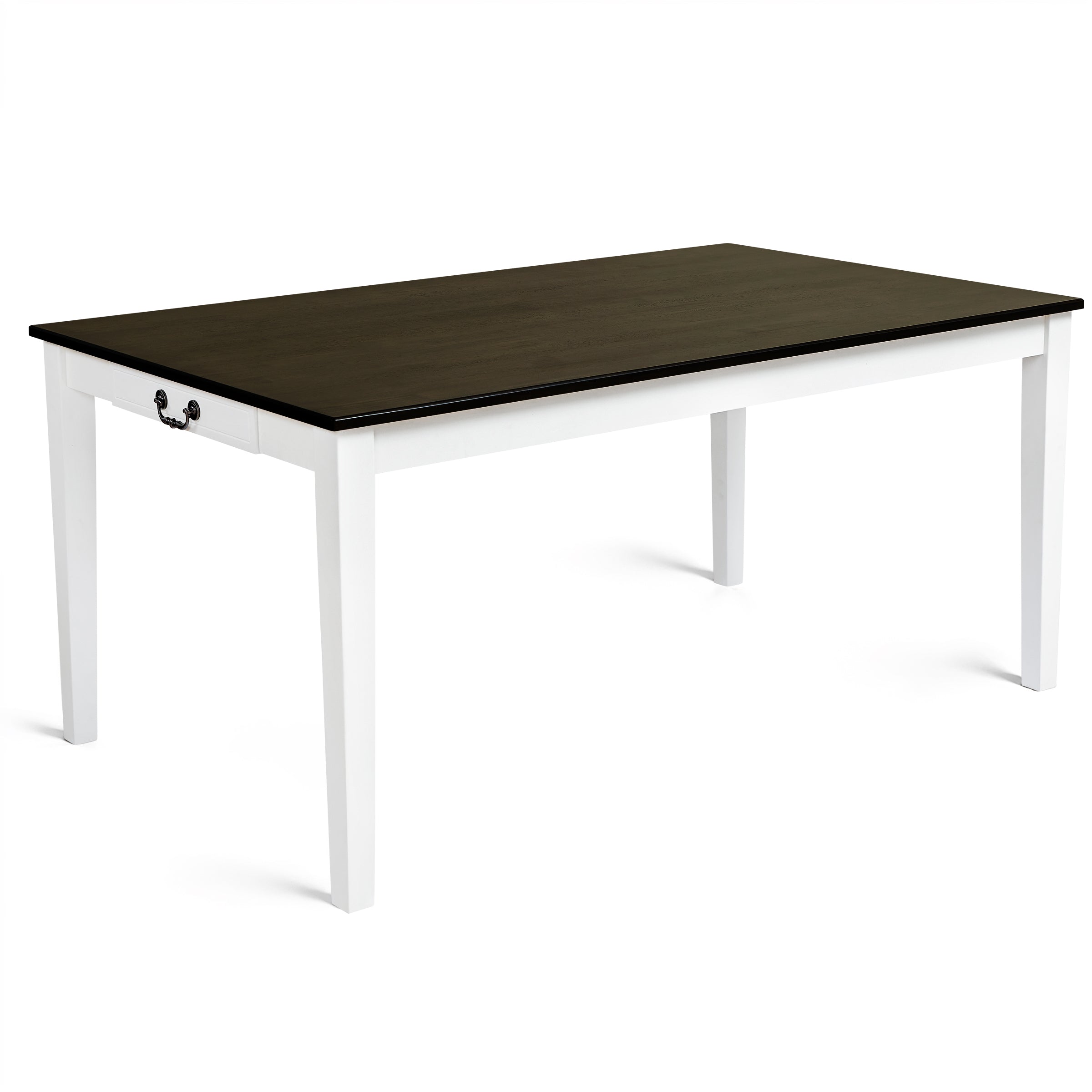 Subrtex Minimalist Square Solid Wood Dining Table With Drawer
