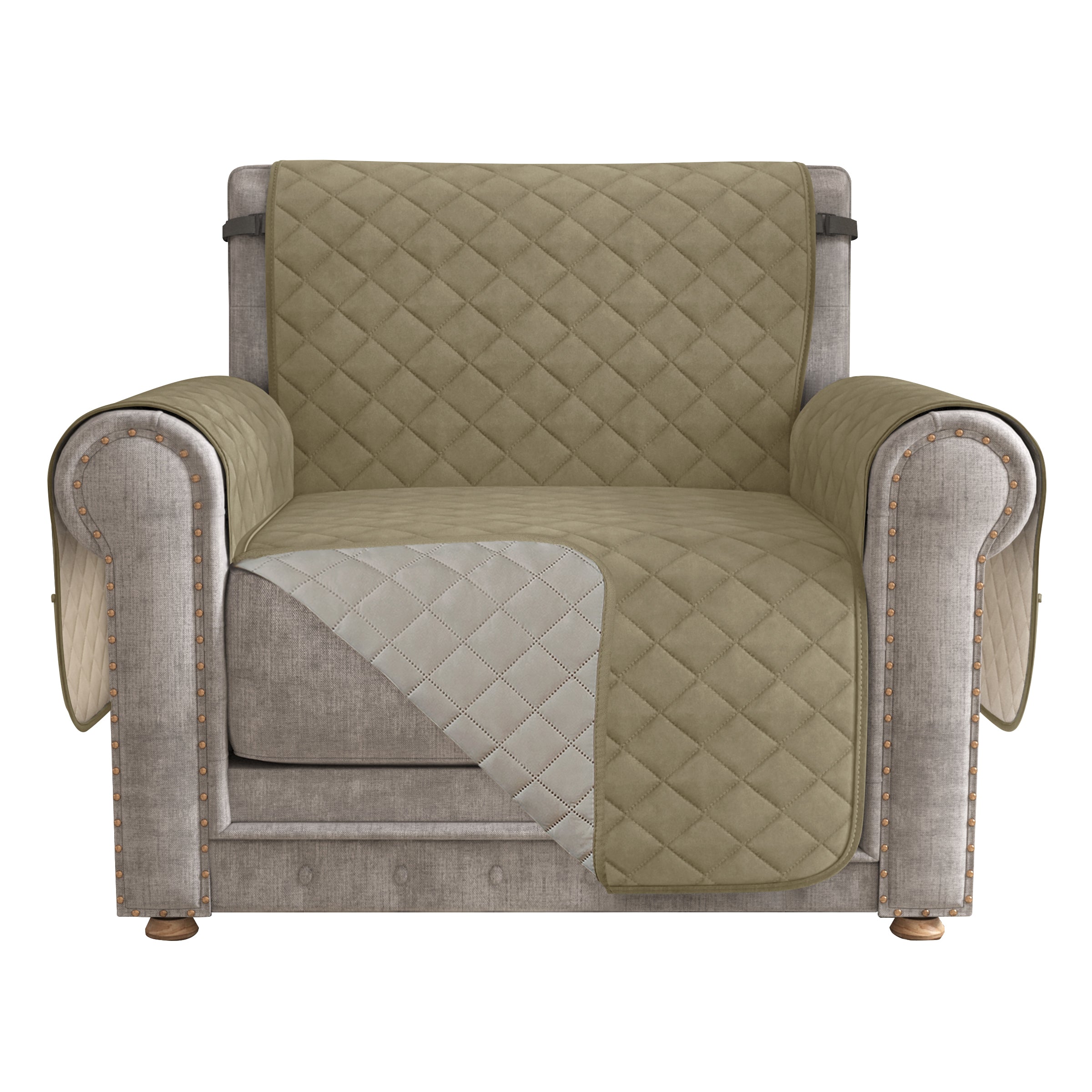 Reversible Waterproof Slipcover with Elastic Straps