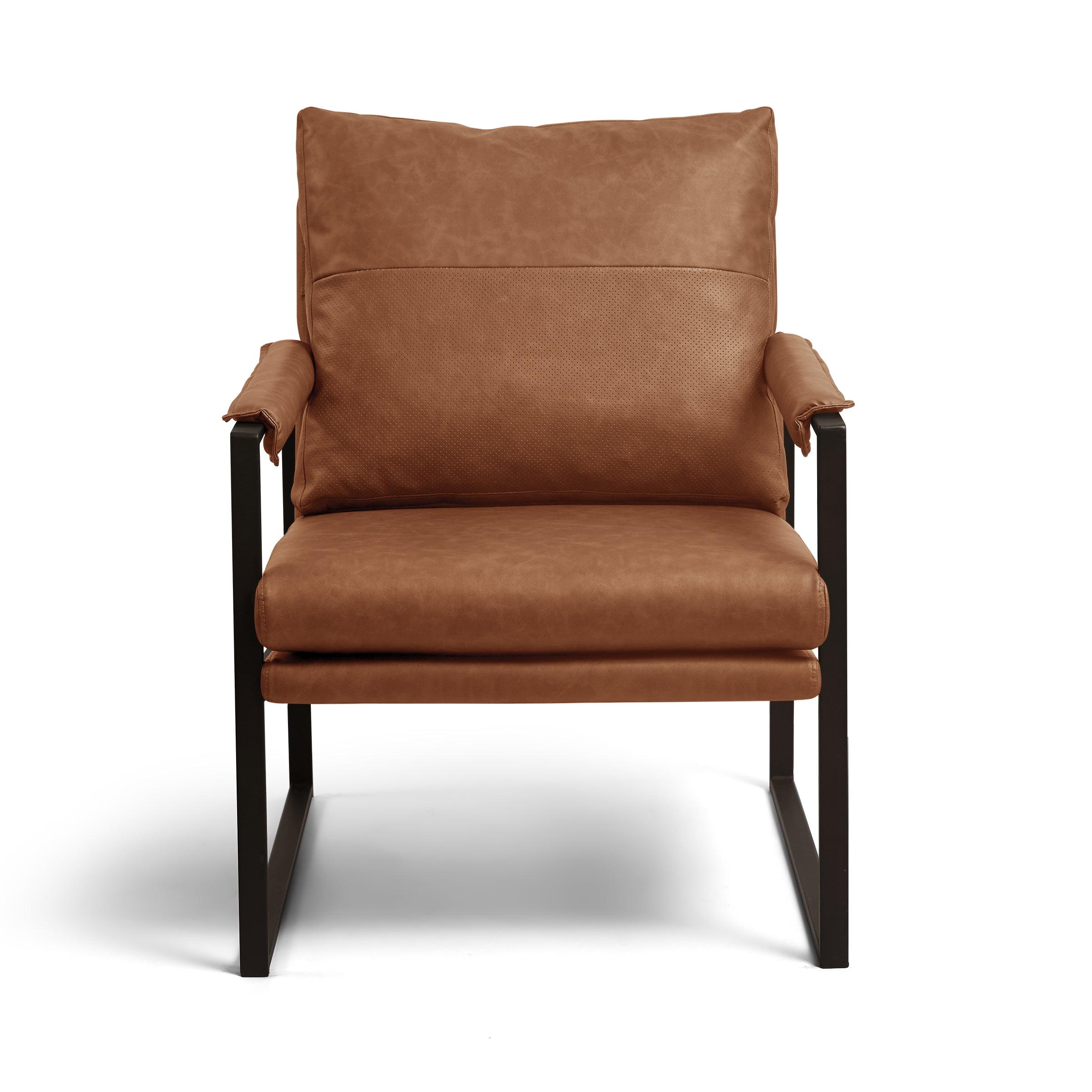 Faux Leather Upholstered Accent Armchair