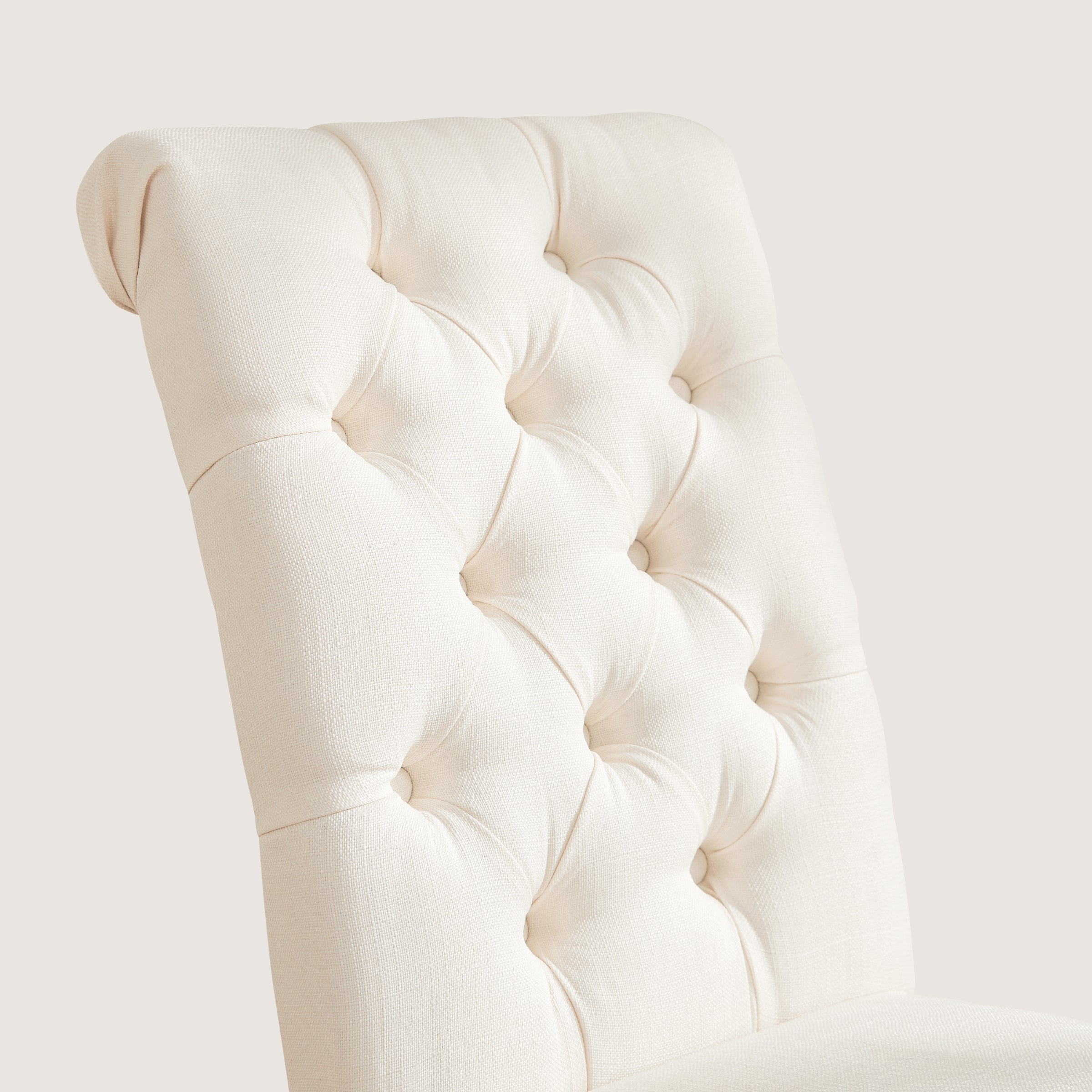 Subrtex Button-Tufted Linen Parsons Dining Chairs, Set of 2