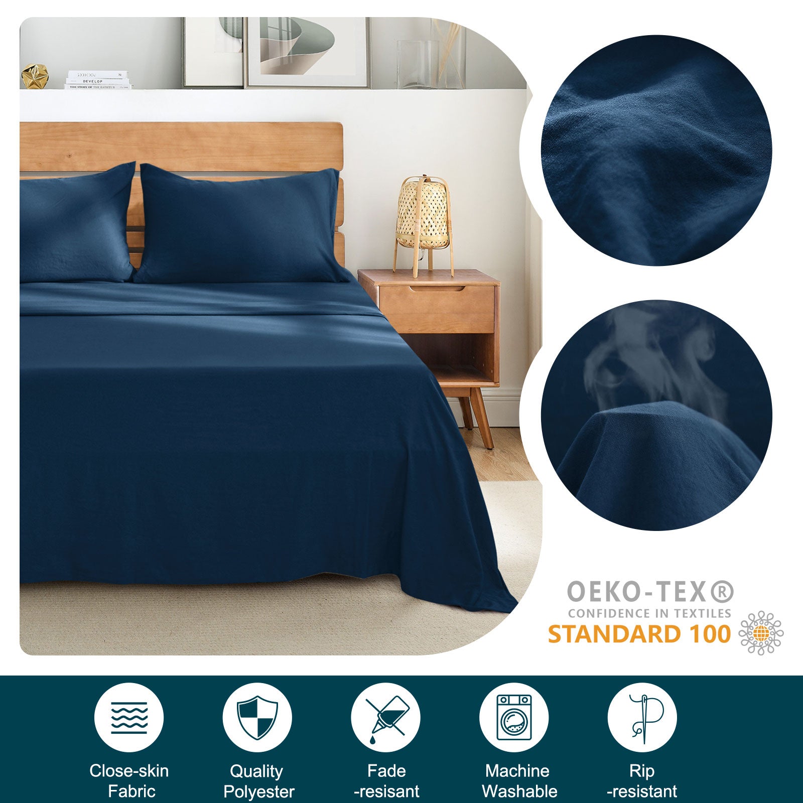 4-Piece Sheet Set - Extra Soft Bedding Sheets & Pillowcases with Deep Pockets - Hotel-Quality Sheets Set