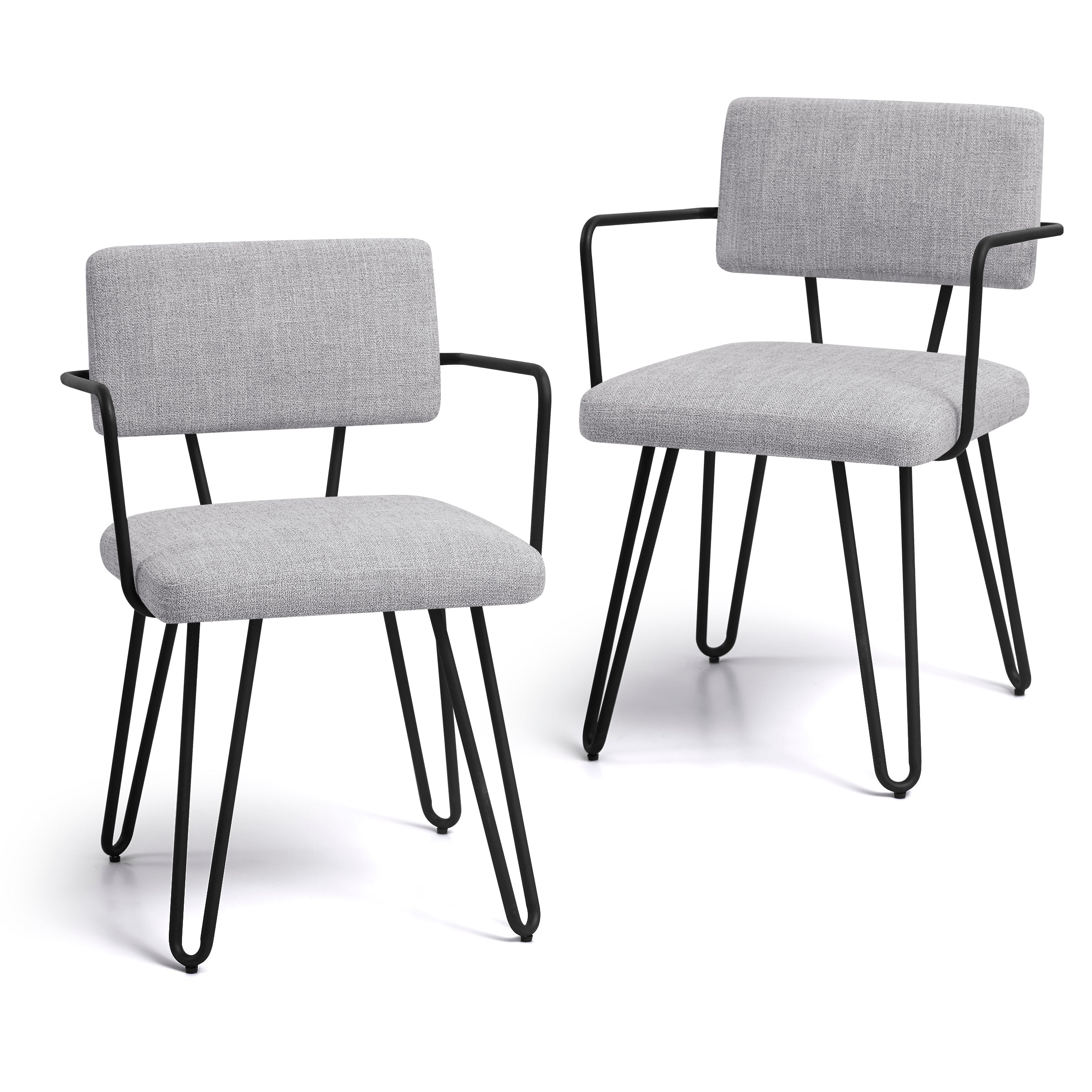 2pk Sofid Fabric Metal Upholstered Back Arm Chair