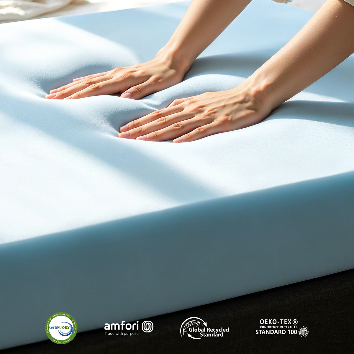 2, 3, or 4 Inch Gel-Infused Memory Foam Mattress Topper with Removable Fitted Cover