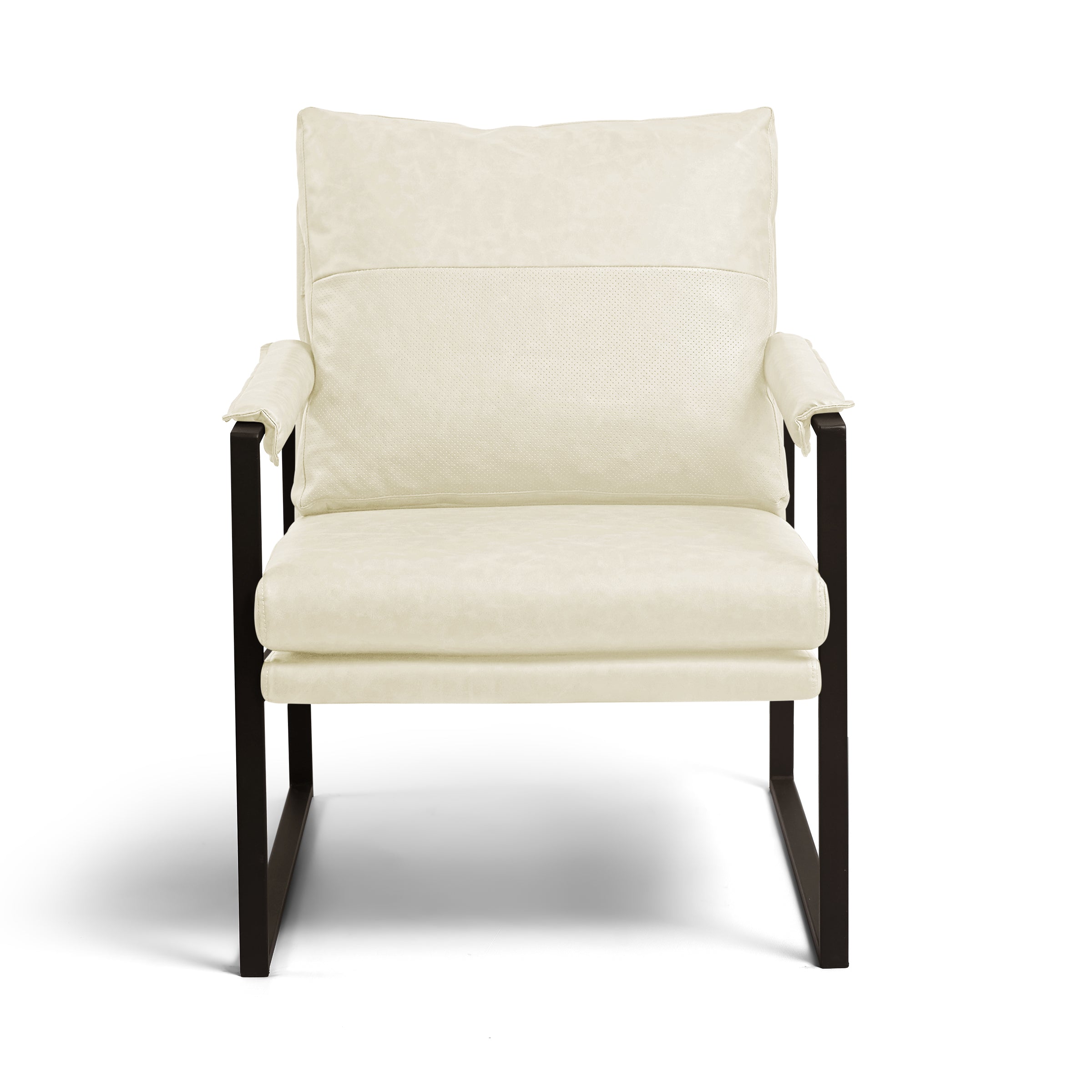 Faux Leather Upholstered Accent Armchair