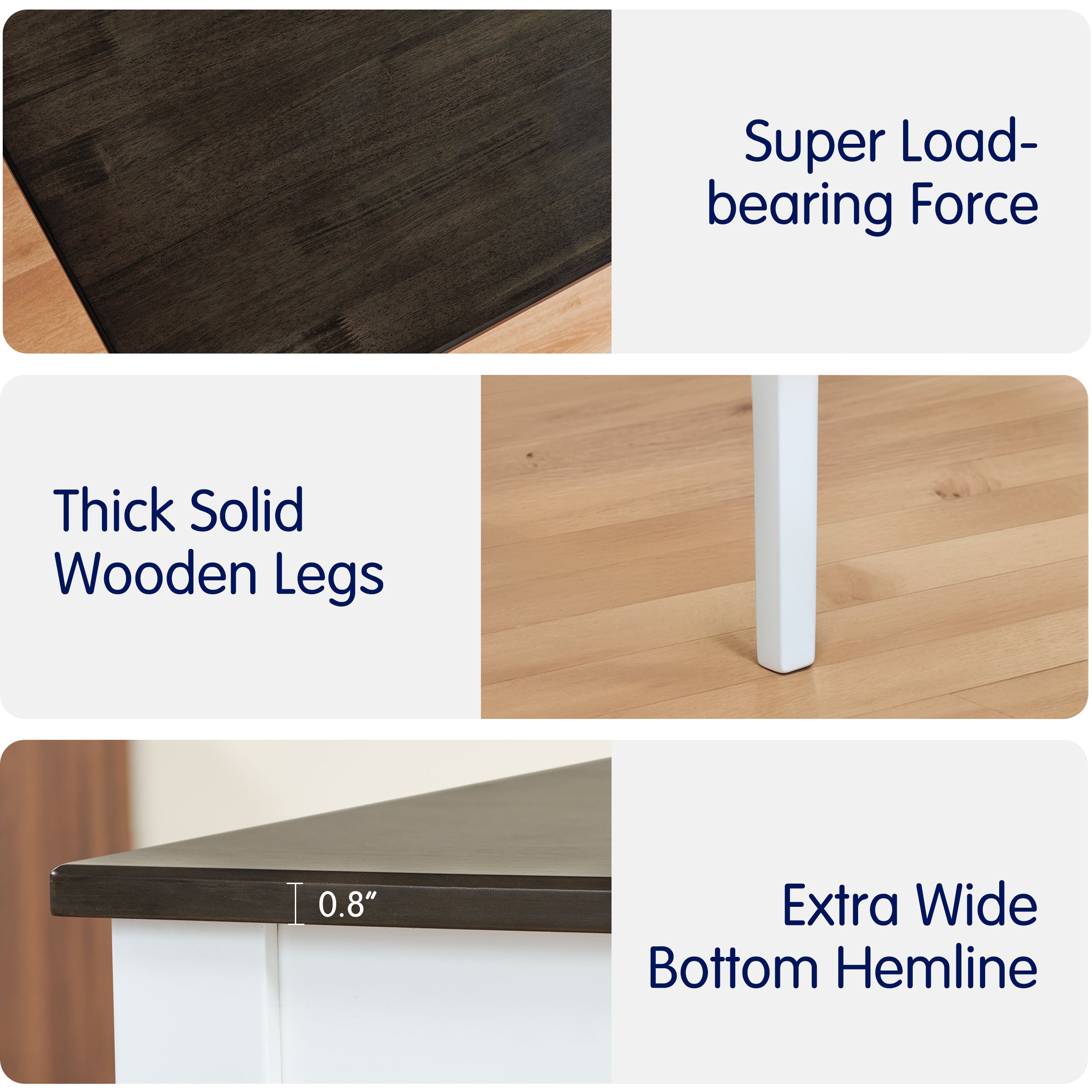 Subrtex Minimalist Square Solid Wood Dining Table With Drawer