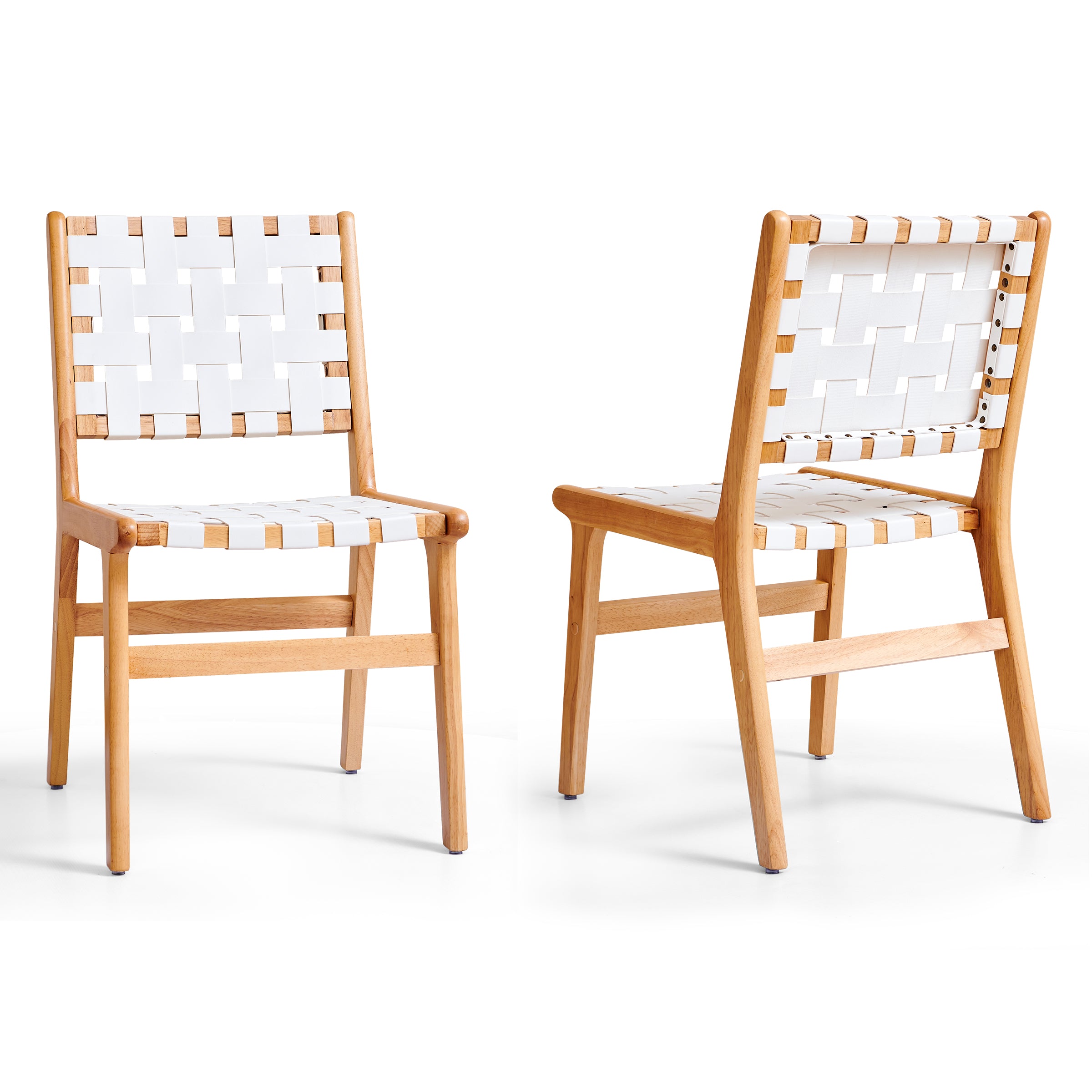 Subrtex Woven Leather Chair Set of 2, Accent Lounge Chair, Mid Century Modern Kitchen & Dining Room Chairs for Dining Room, Living Room