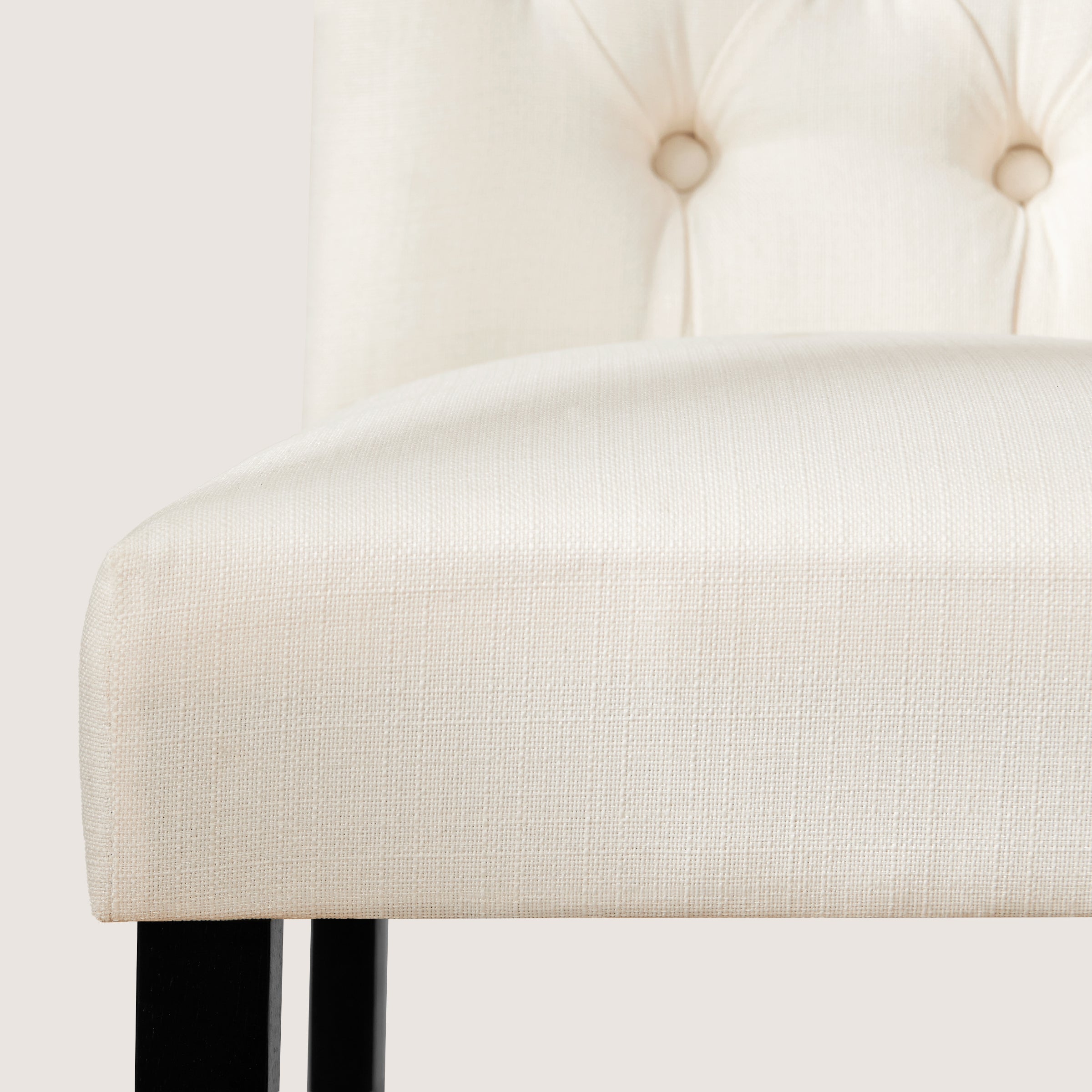 Subrtex Button-Tufted Linen Parsons Dining Chairs, Set of 2