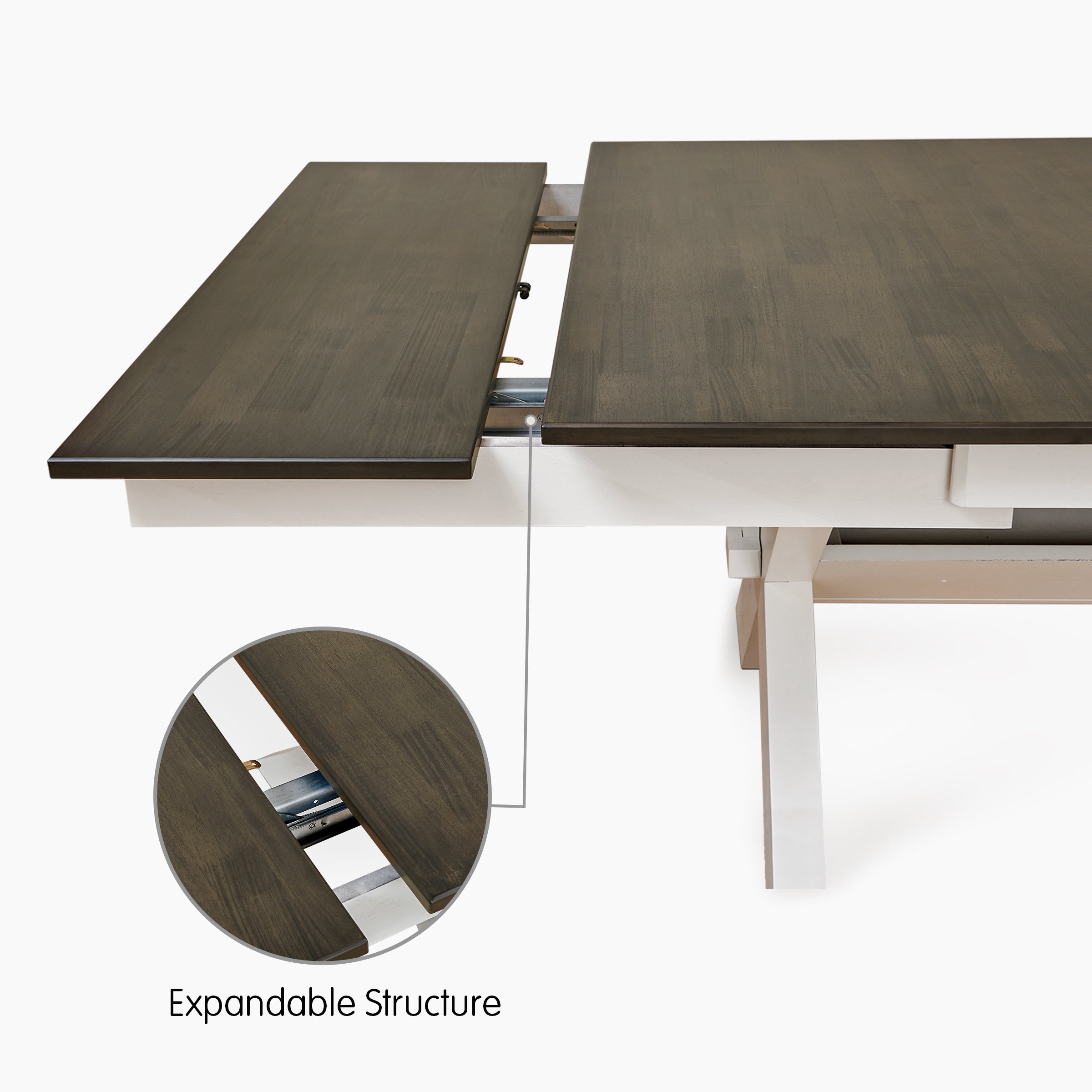 Subrtex Extendable Solid Wood Dining Table(66"-94")-Fits up to 8