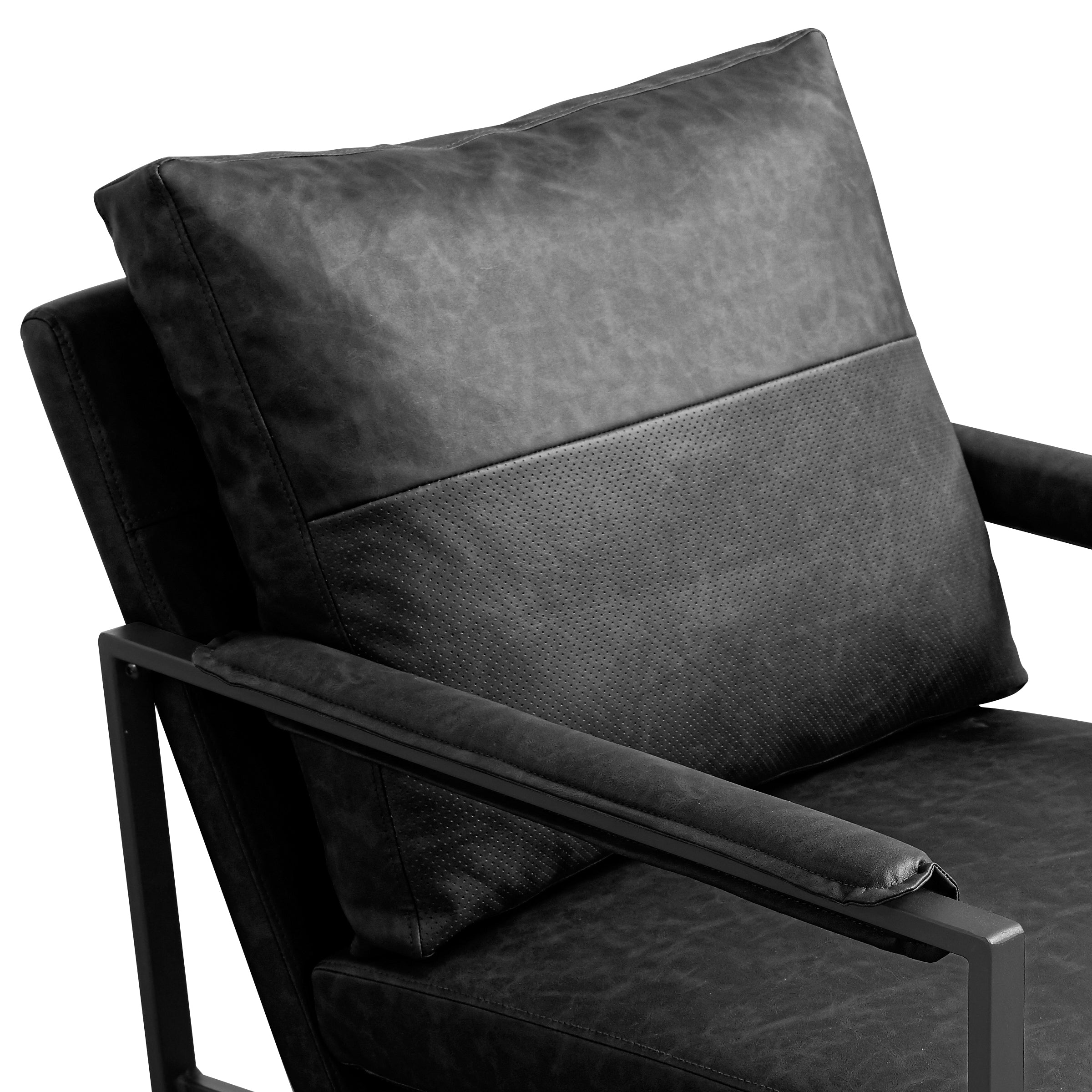 Faux Leather Upholstered Accent Armchair