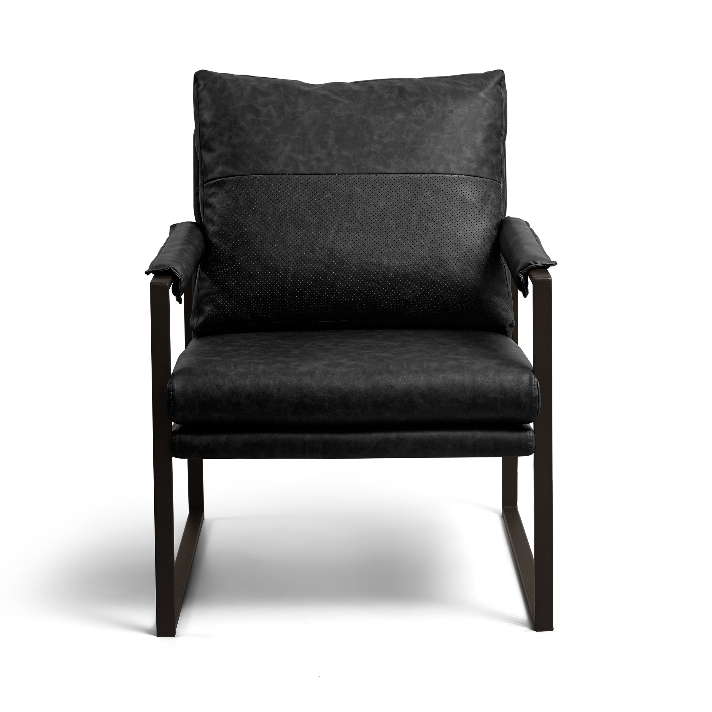 Faux Leather Upholstered Accent Armchair