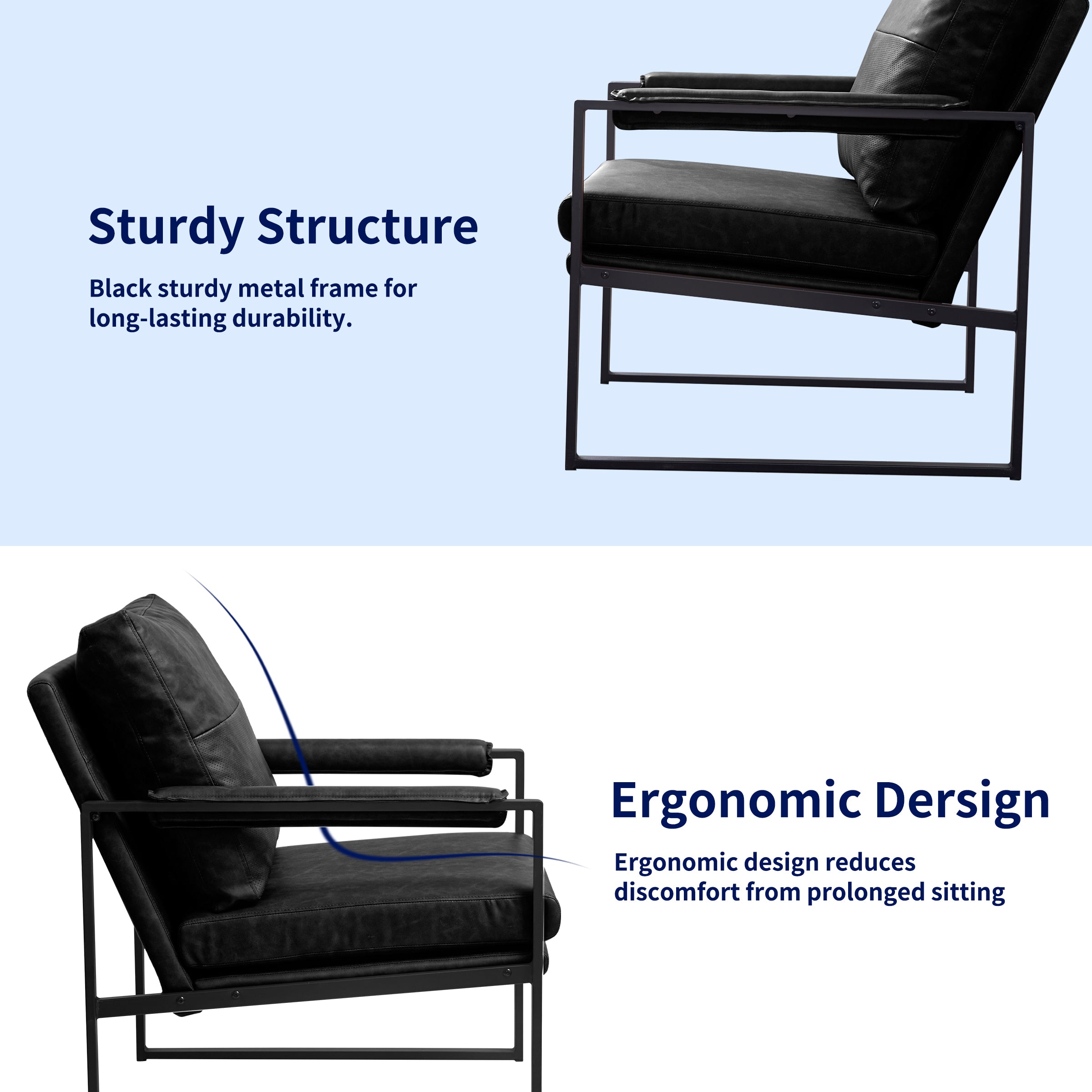 Faux Leather Upholstered Accent Armchair