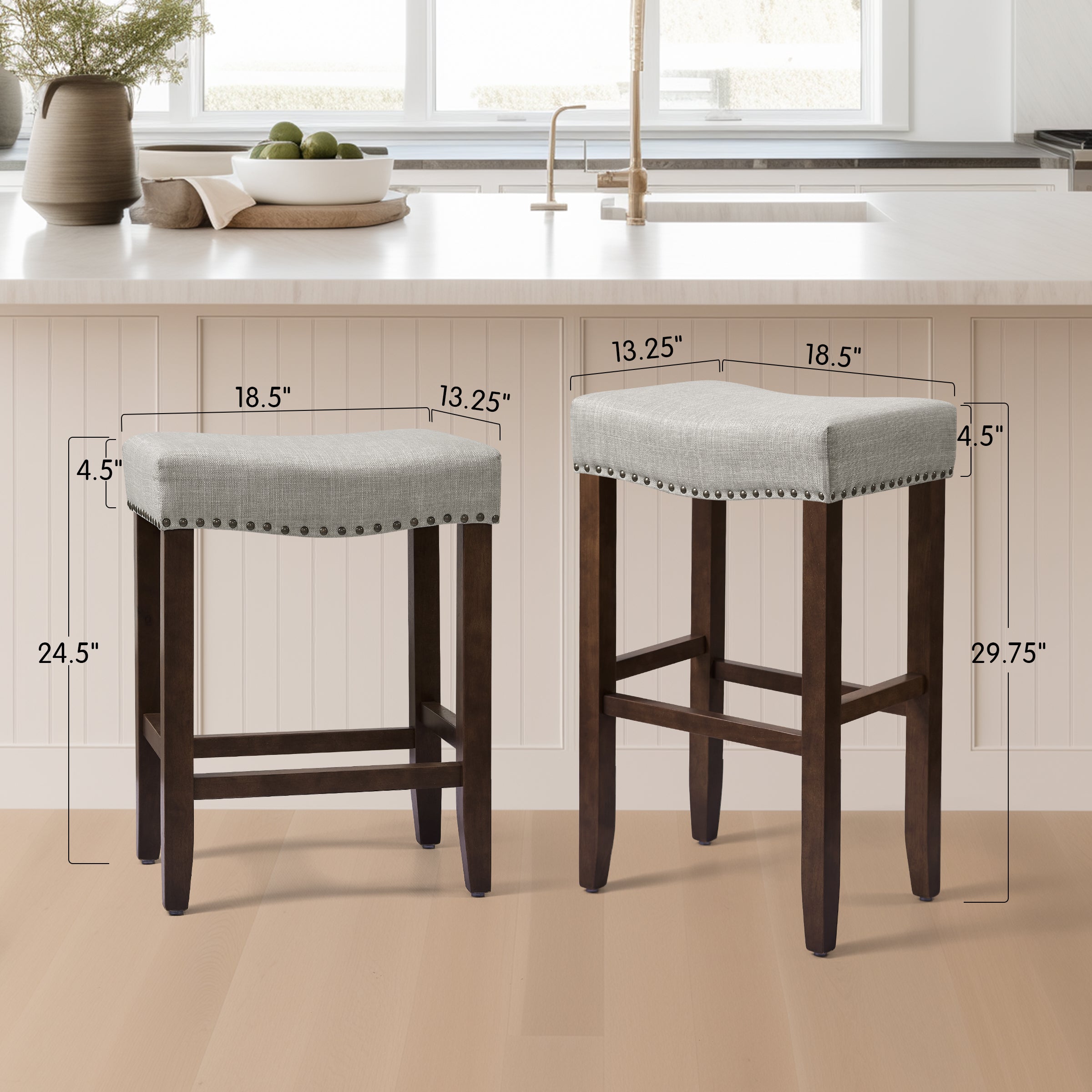 Subrtex Barn Chic Saddle Bar Stool, Set of 1