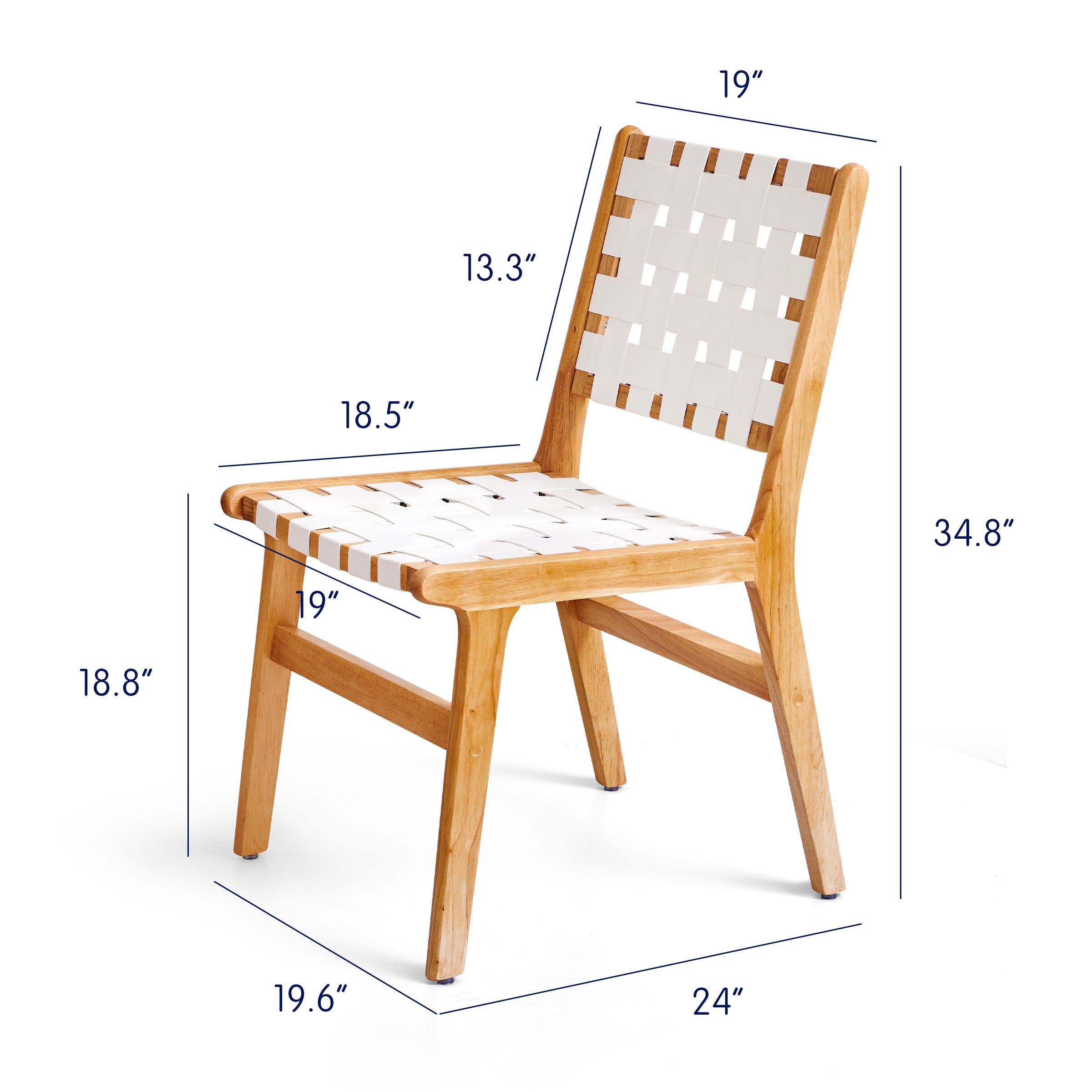 Subrtex Woven Leather Chair Set of 2, Accent Lounge Chair, Mid Century Modern Kitchen & Dining Room Chairs for Dining Room, Living Room