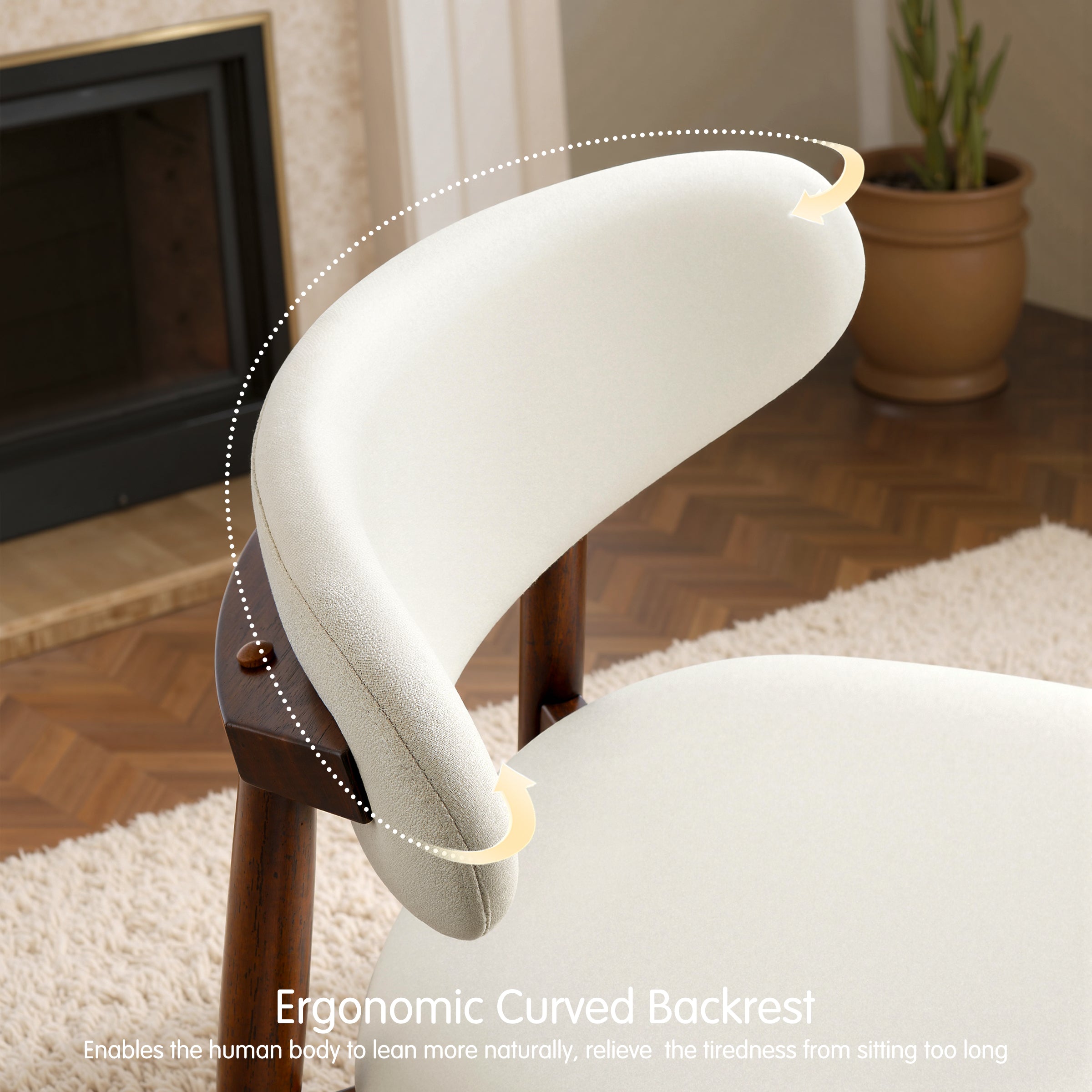 Subrtex Upholstered Solid Wood Side Dining Chairs (Set of 2) - Comfortable Kitchen & Dining Room Seating - Easy to Match Decor