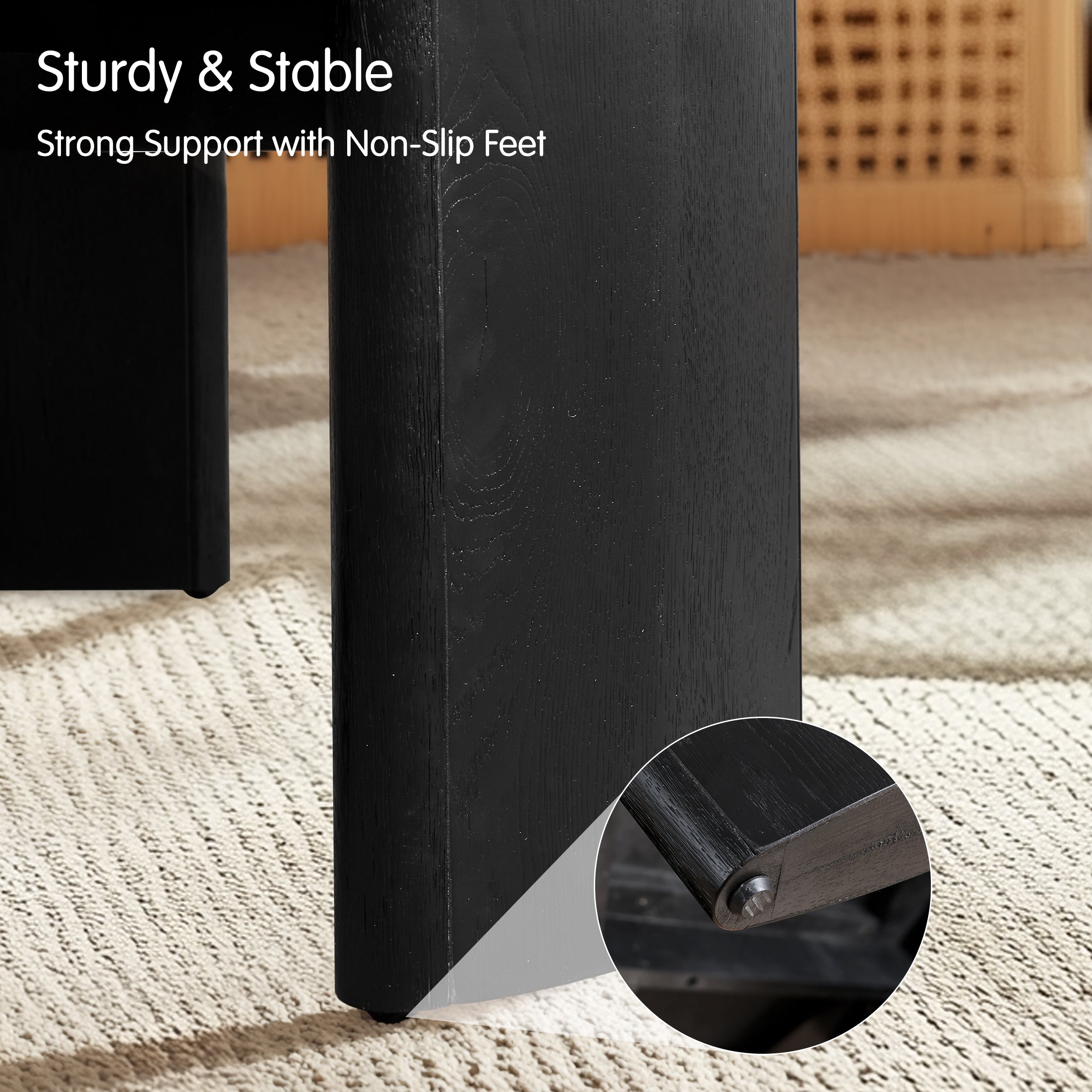 Subrtex Modern Round Side Coffee Table, Solid Wood Sofa Table for Living Spaces & Bedroom Decor