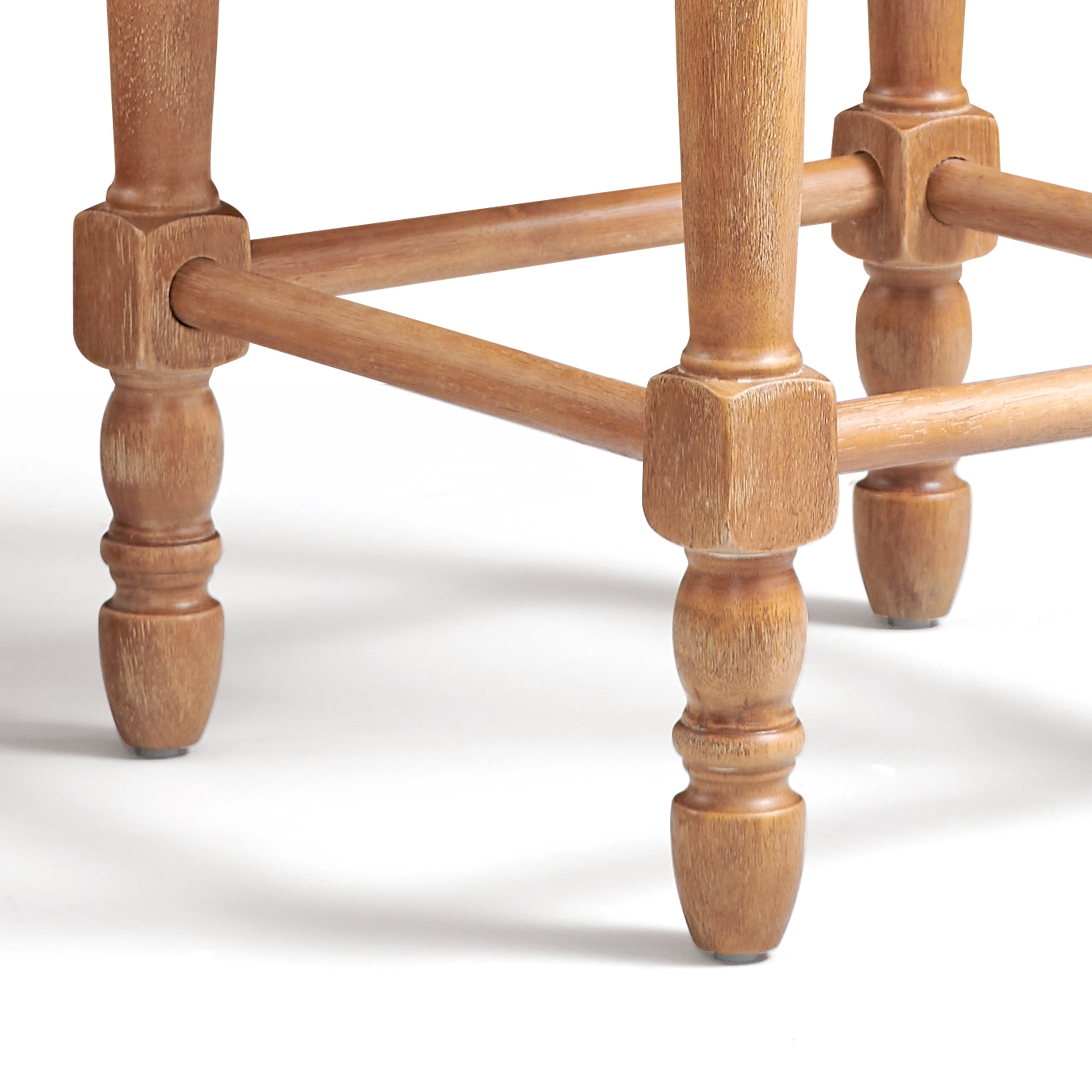 Subrtex 26” Bar Stools Set of 2, Counter Height, Waxed Leather with Nailhead Trim, Mid-Century Rustic Wood Frame for Kitchen Dining Room