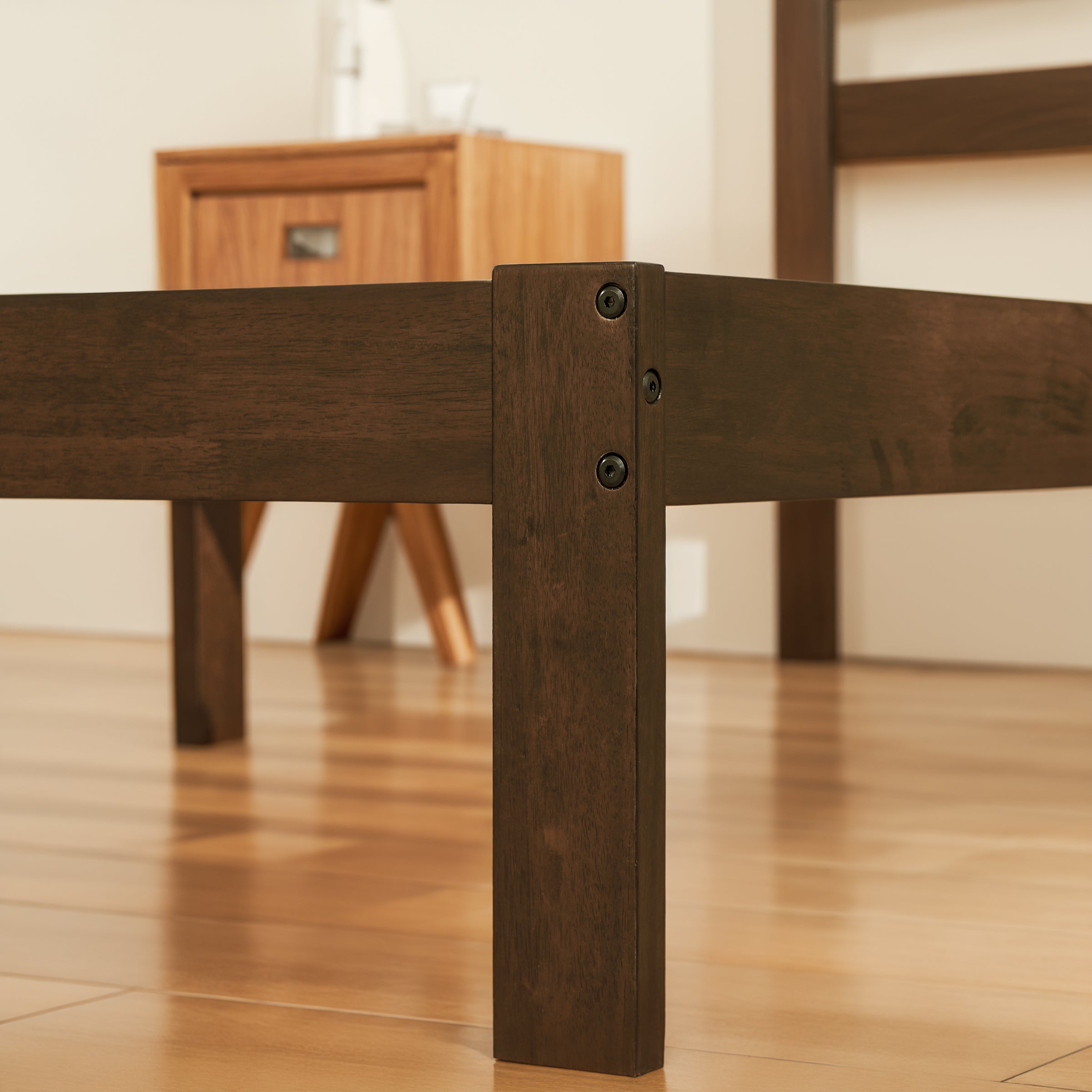 Subrtex 12" Minimalist Solid Wooden Platform Backrest Bed Frame with Headboard