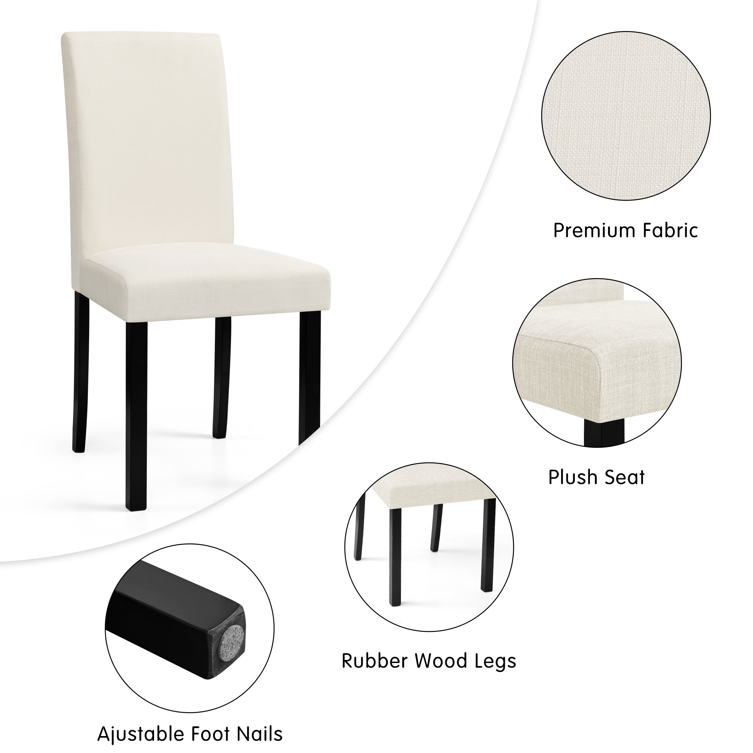 Subrtex Upholstered Wooden Dining Chairs