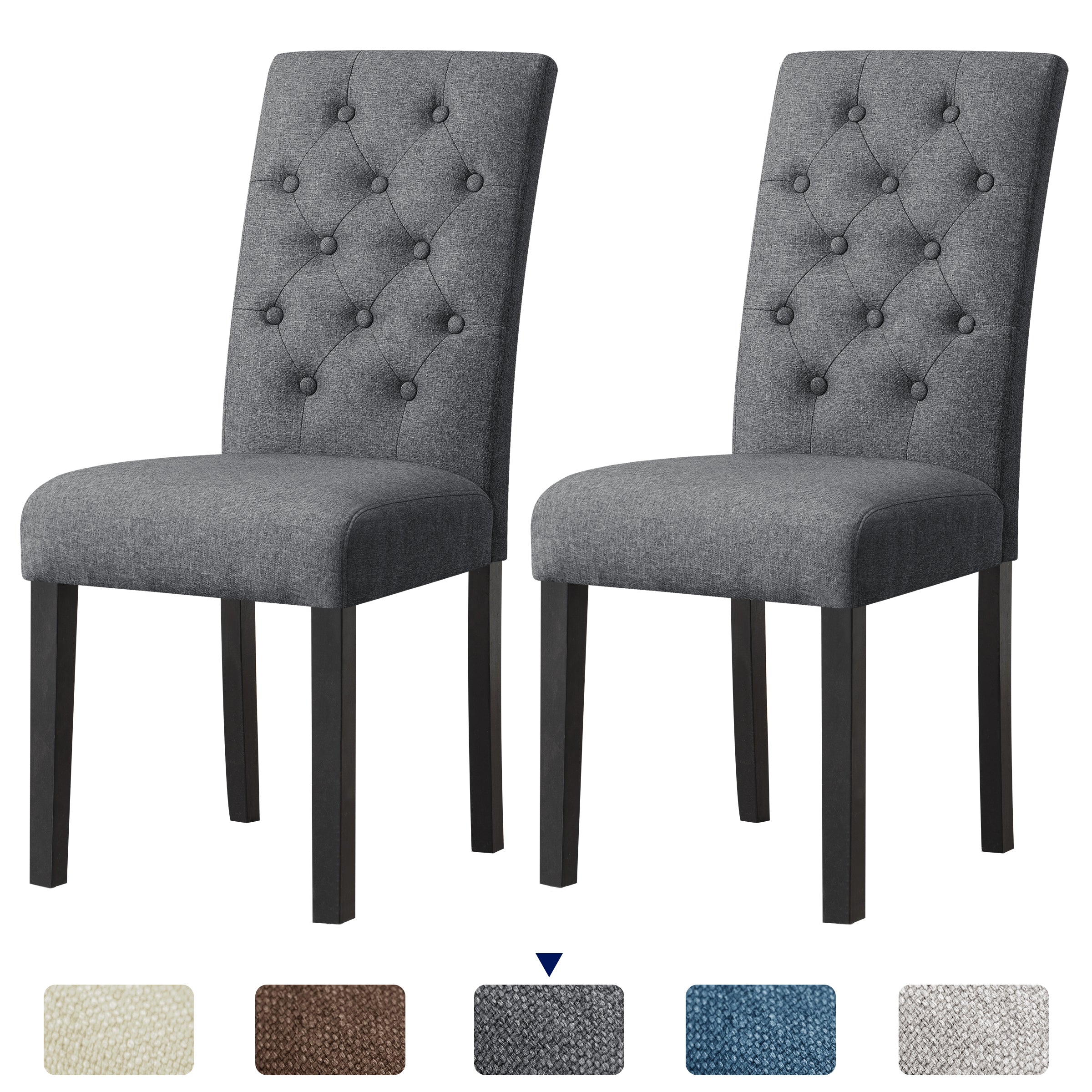 Subrtex Elegant Linen Padded Parsons Dining Chairs, Set of 2