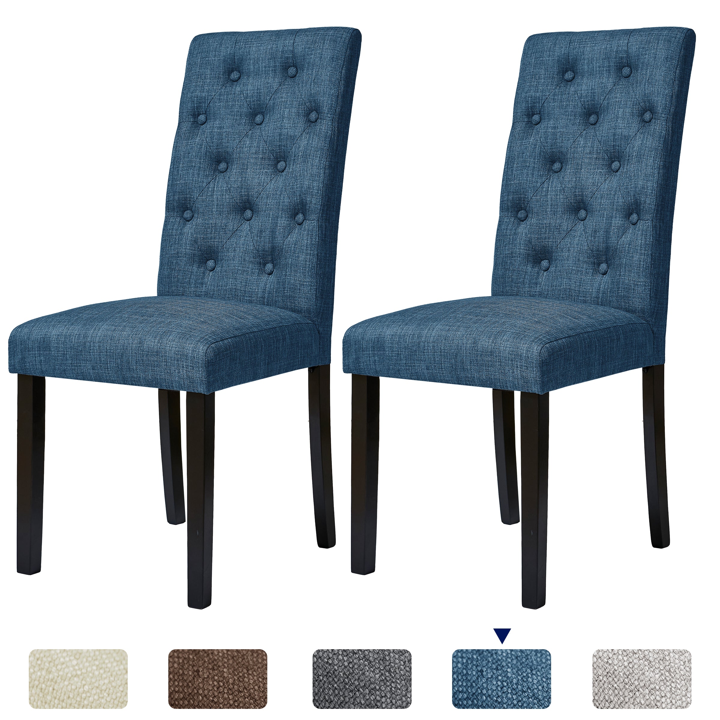 Subrtex Elegant Linen Padded Parsons Dining Chairs, Set of 2