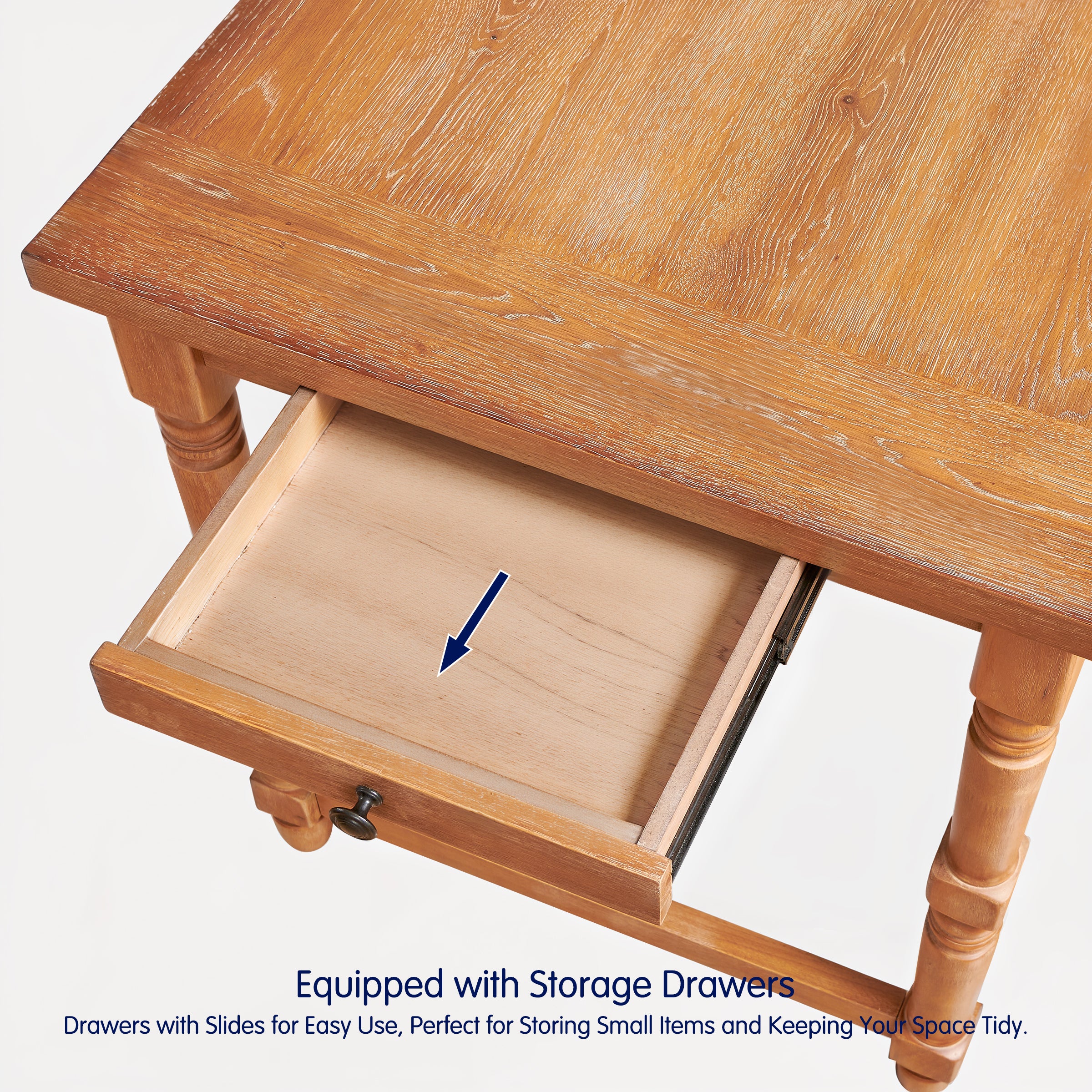 Subrtex Vintage Classic High - Leg Dining Table - Solid Wood For Dining Room