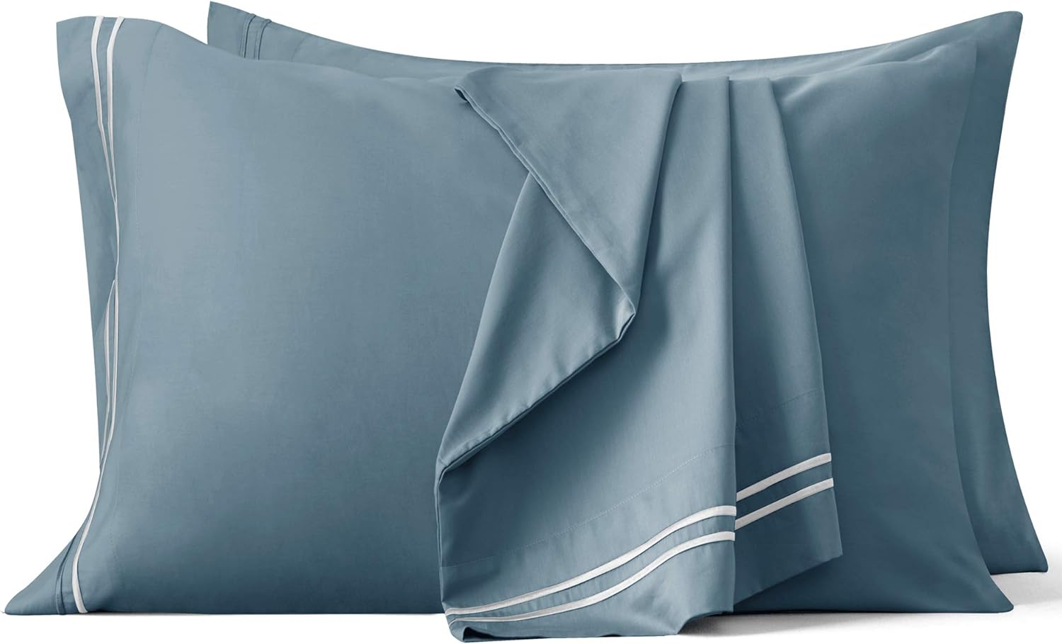 Luxury Cotton Pillowcase Set for Hair and Skin - Tencel Shams 2-Pack, Ultra-Soft Pillow Covers with Envelope Closure