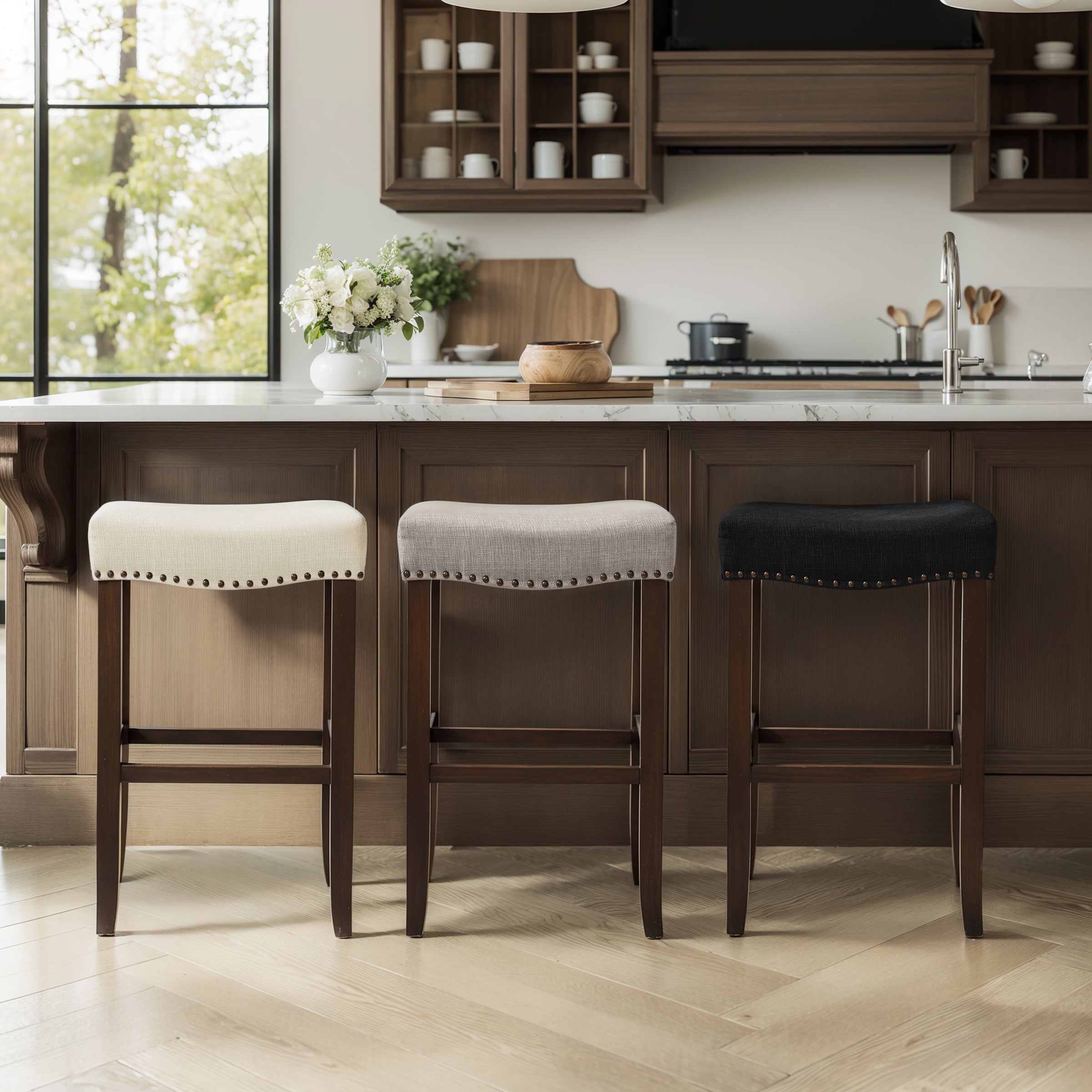 Subrtex Barn Chic Saddle Bar Stool, Set of 1