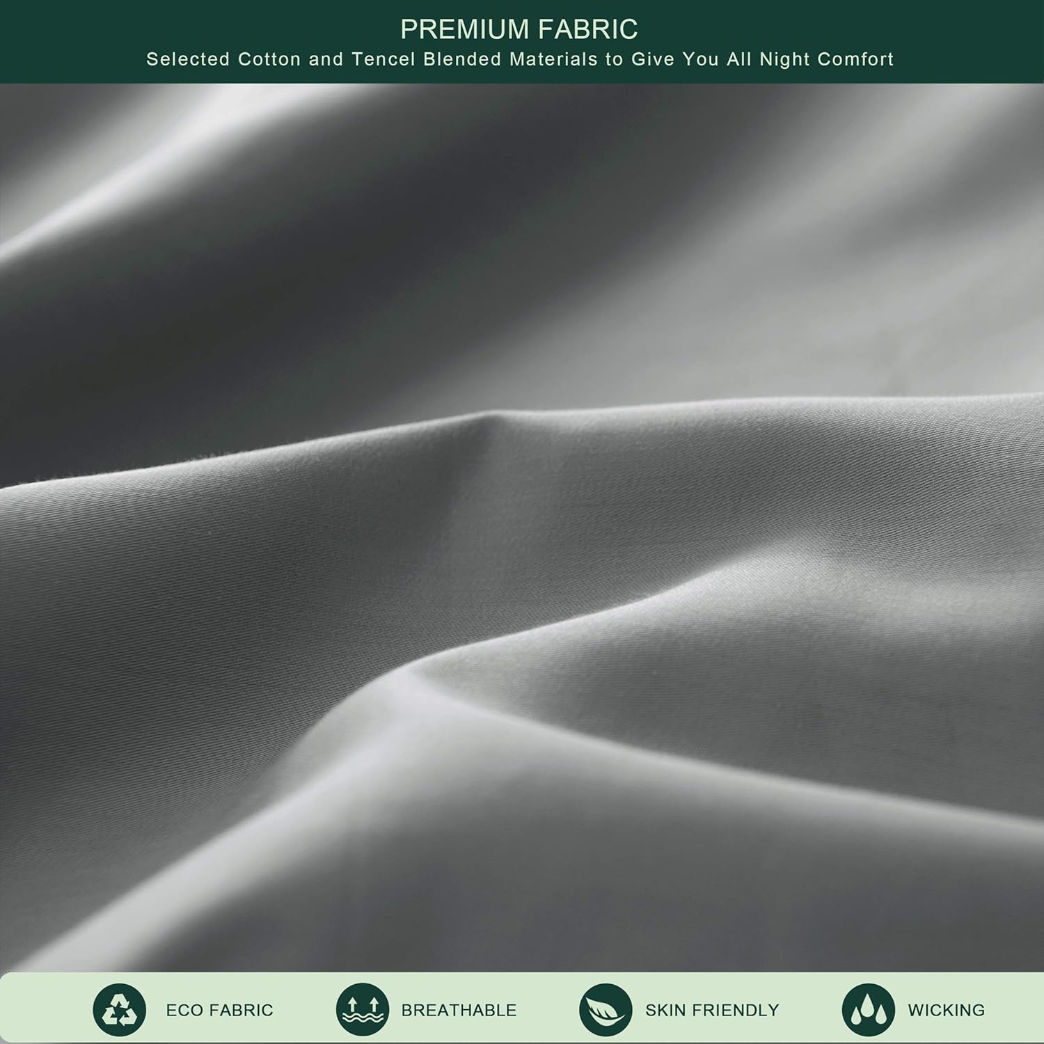 Luxury Cotton Pillowcase Set for Hair and Skin - Tencel Shams 2-Pack, Ultra-Soft Pillow Covers with Envelope Closure