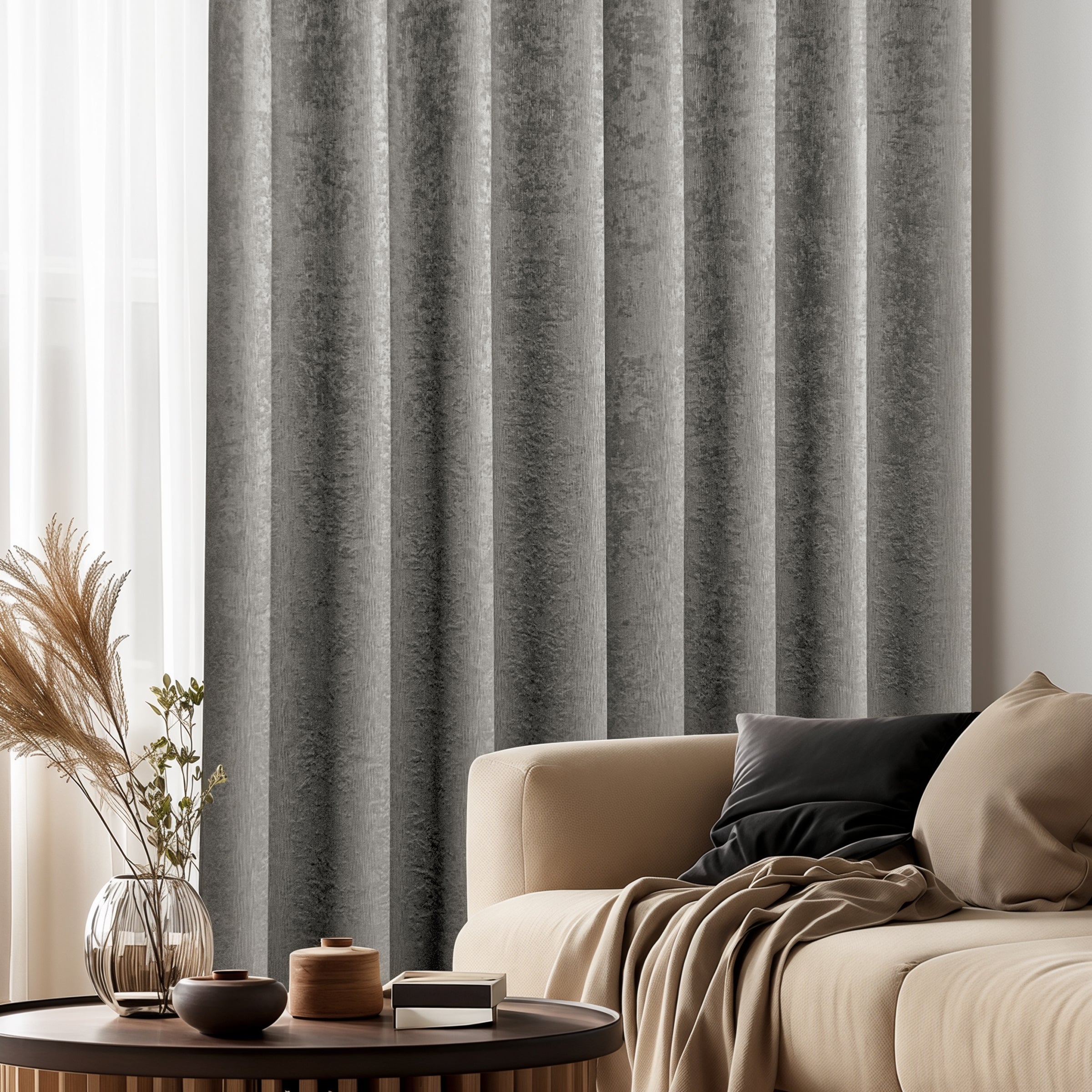 Subrtex Emboss Thermal Grommet Darkening Curtain Panel, 2 Panels Set