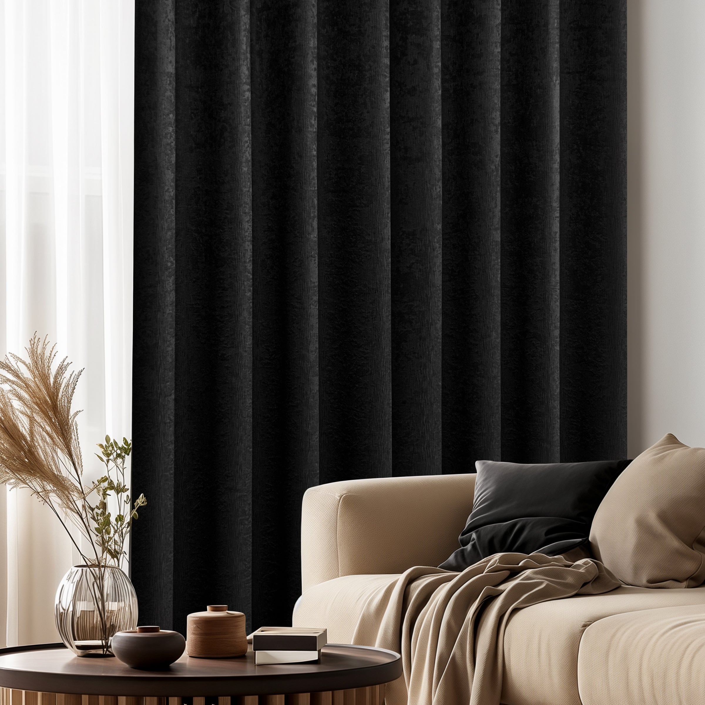 Subrtex Emboss Thermal Grommet Darkening Curtain Panel, 2 Panels Set