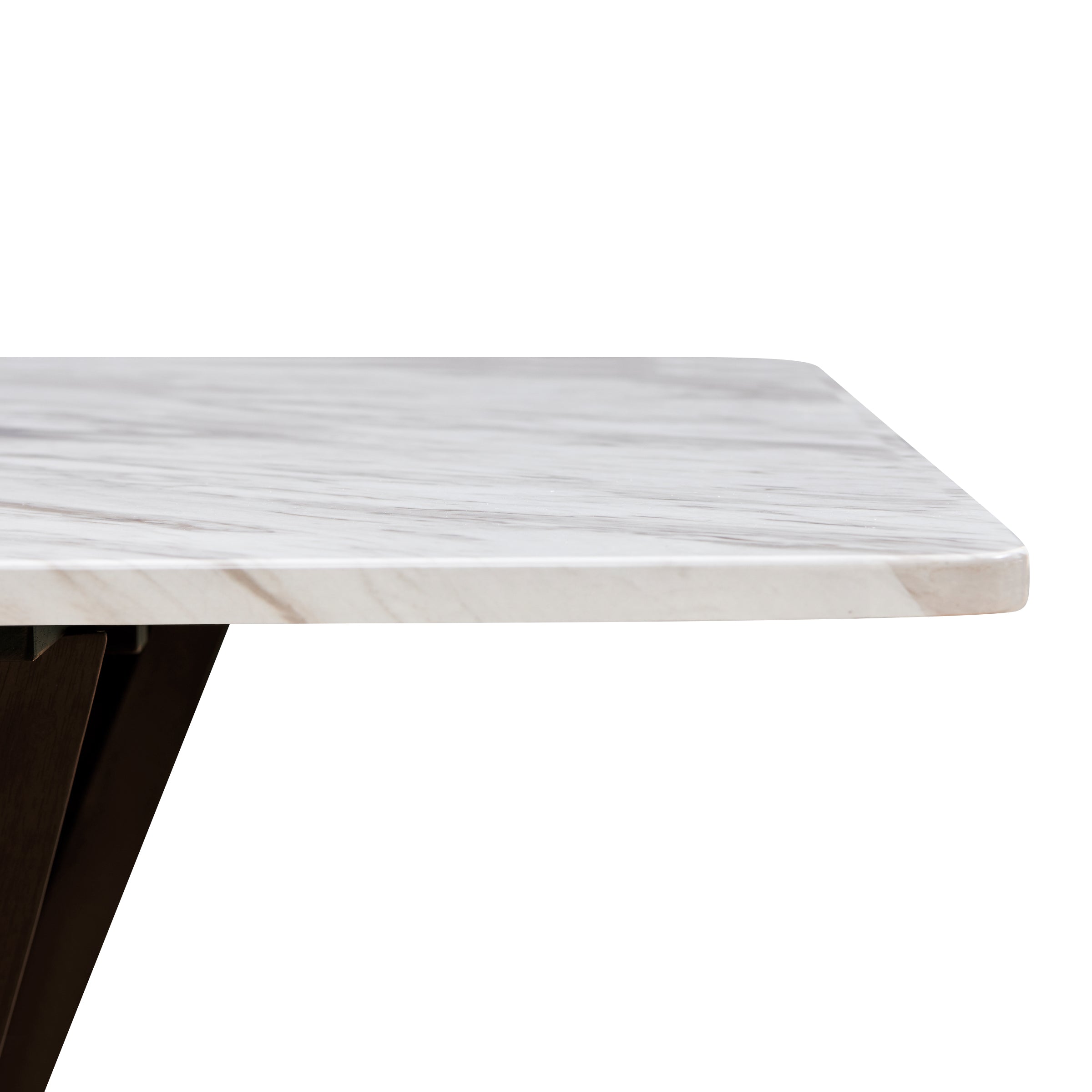 Subrtex Marble Dining Table for 6, Modern Long Kitchen & Dining Room Table with Sturdy X-Shaped Wood Legs