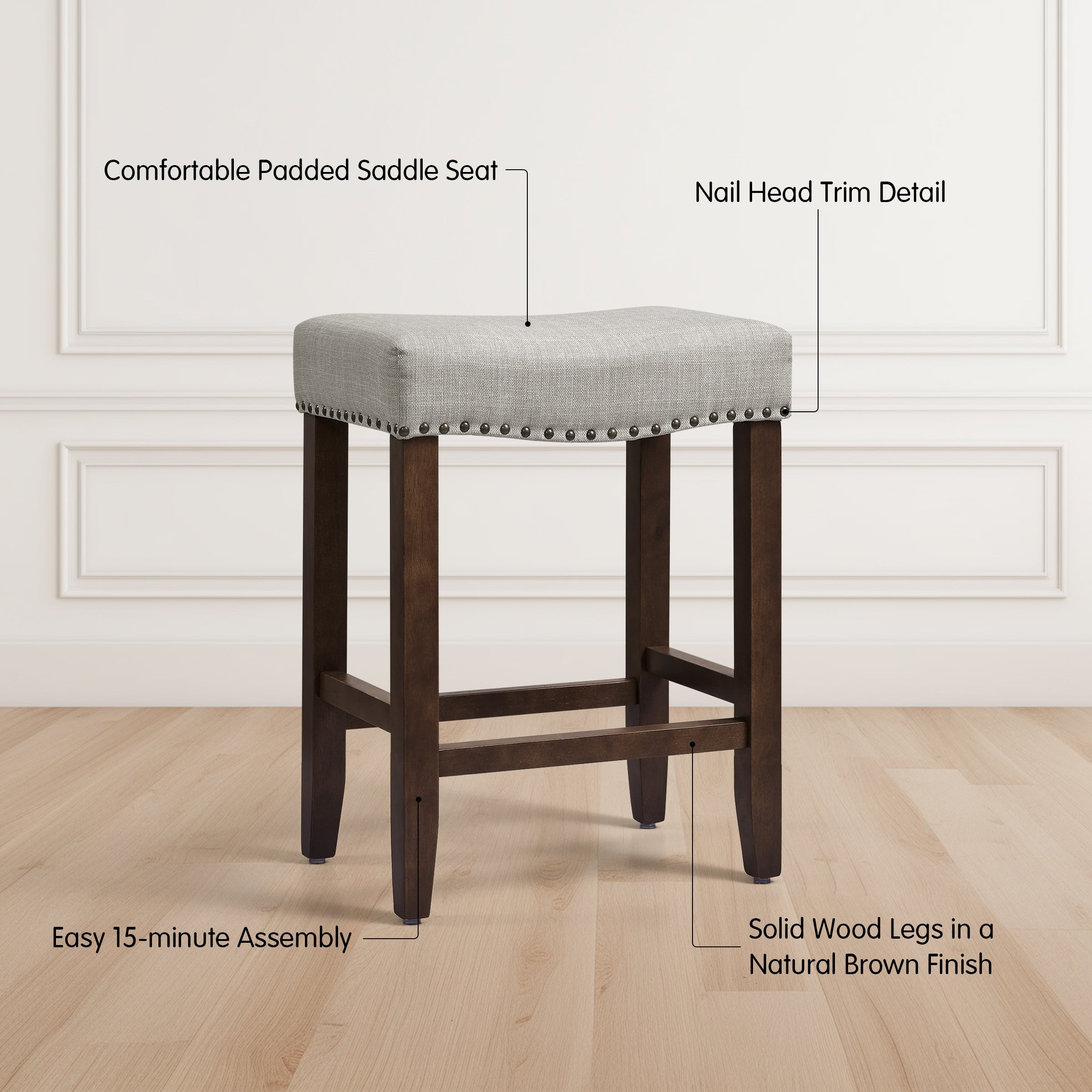 Subrtex Barn Chic Saddle Bar Stool, Set of 1