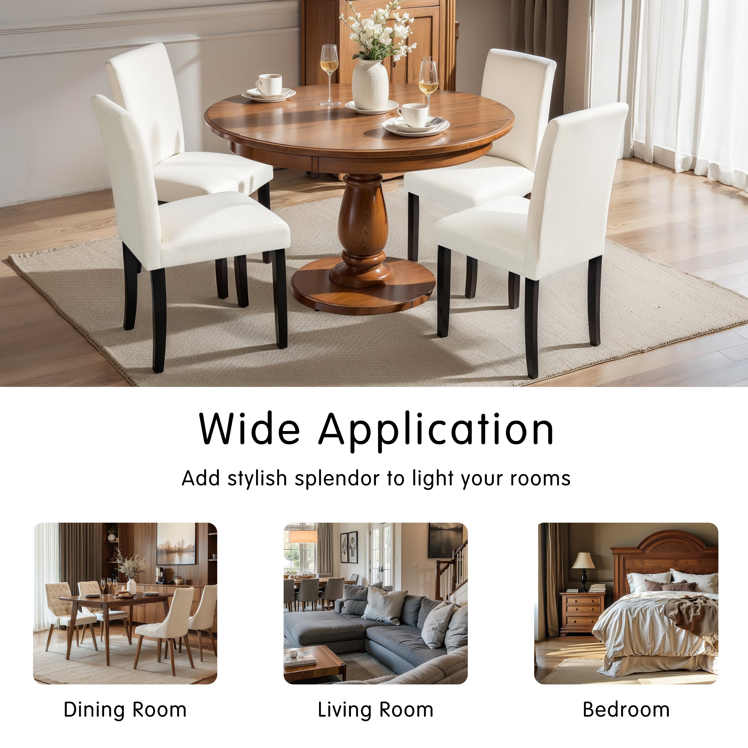 Subrtex Upholstered Wooden Dining Chairs