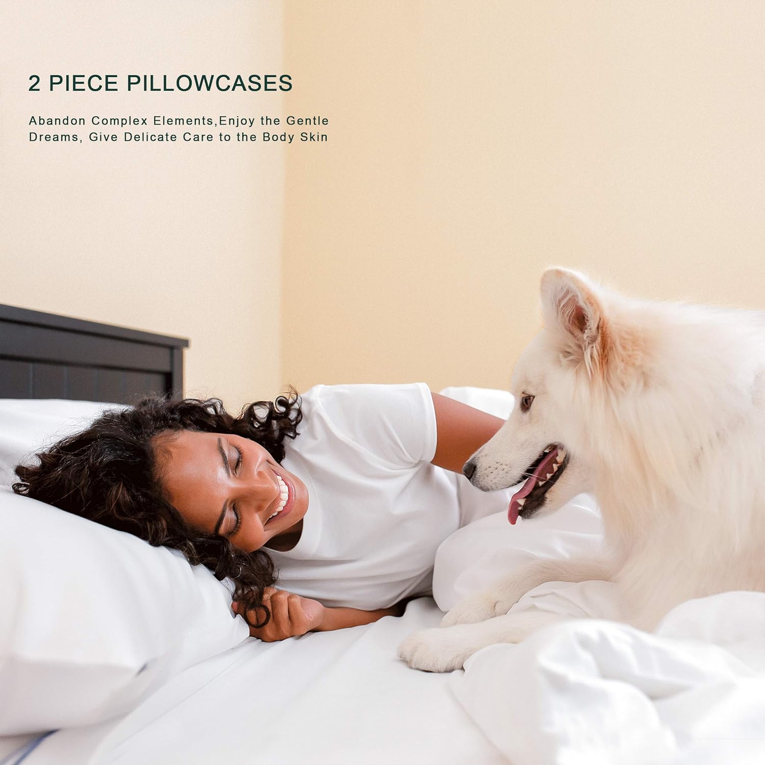 Luxury Cotton Pillowcase Set for Hair and Skin - Tencel Shams 2-Pack, Ultra-Soft Pillow Covers with Envelope Closure