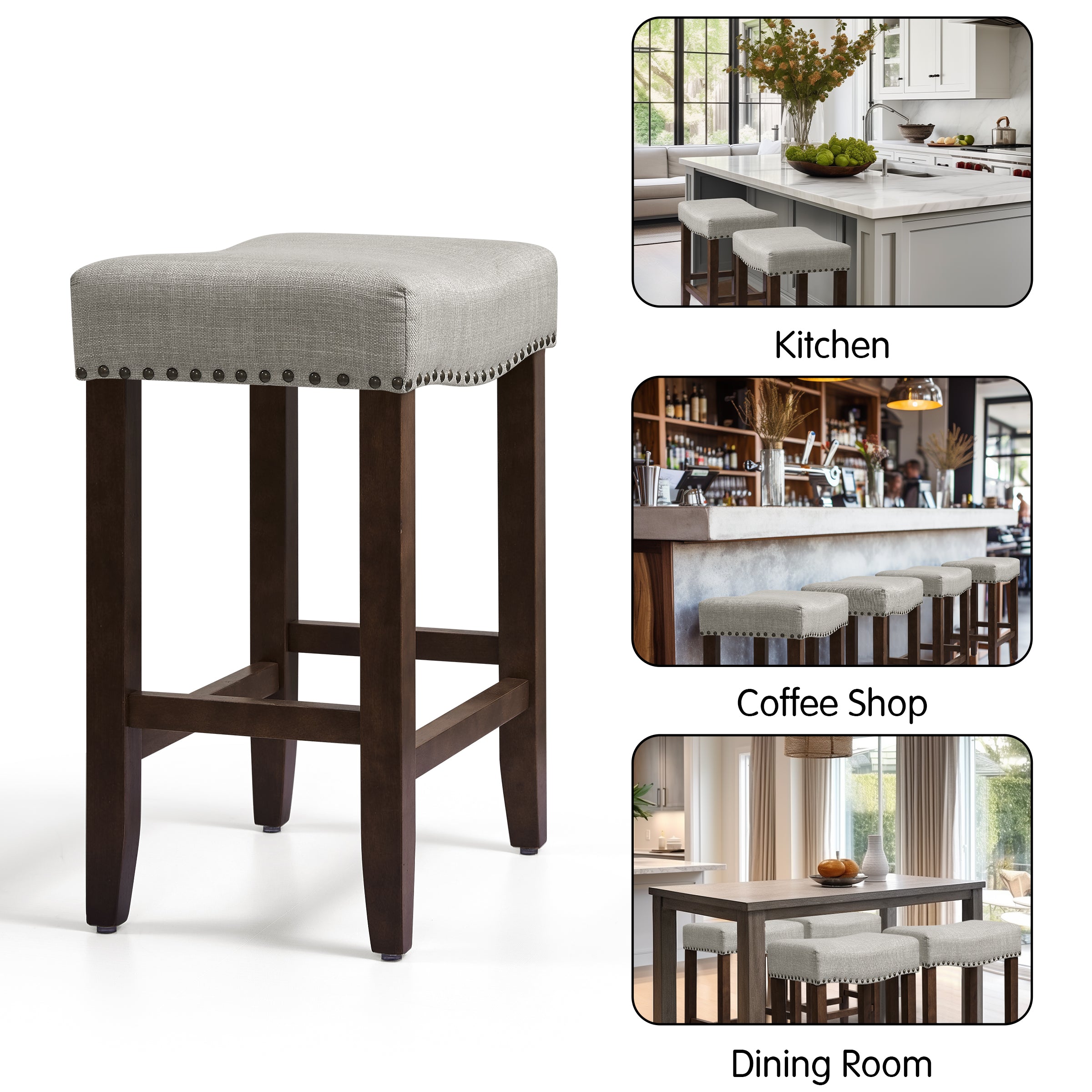 Subrtex Barn Chic Saddle Bar Stool, Set of 1