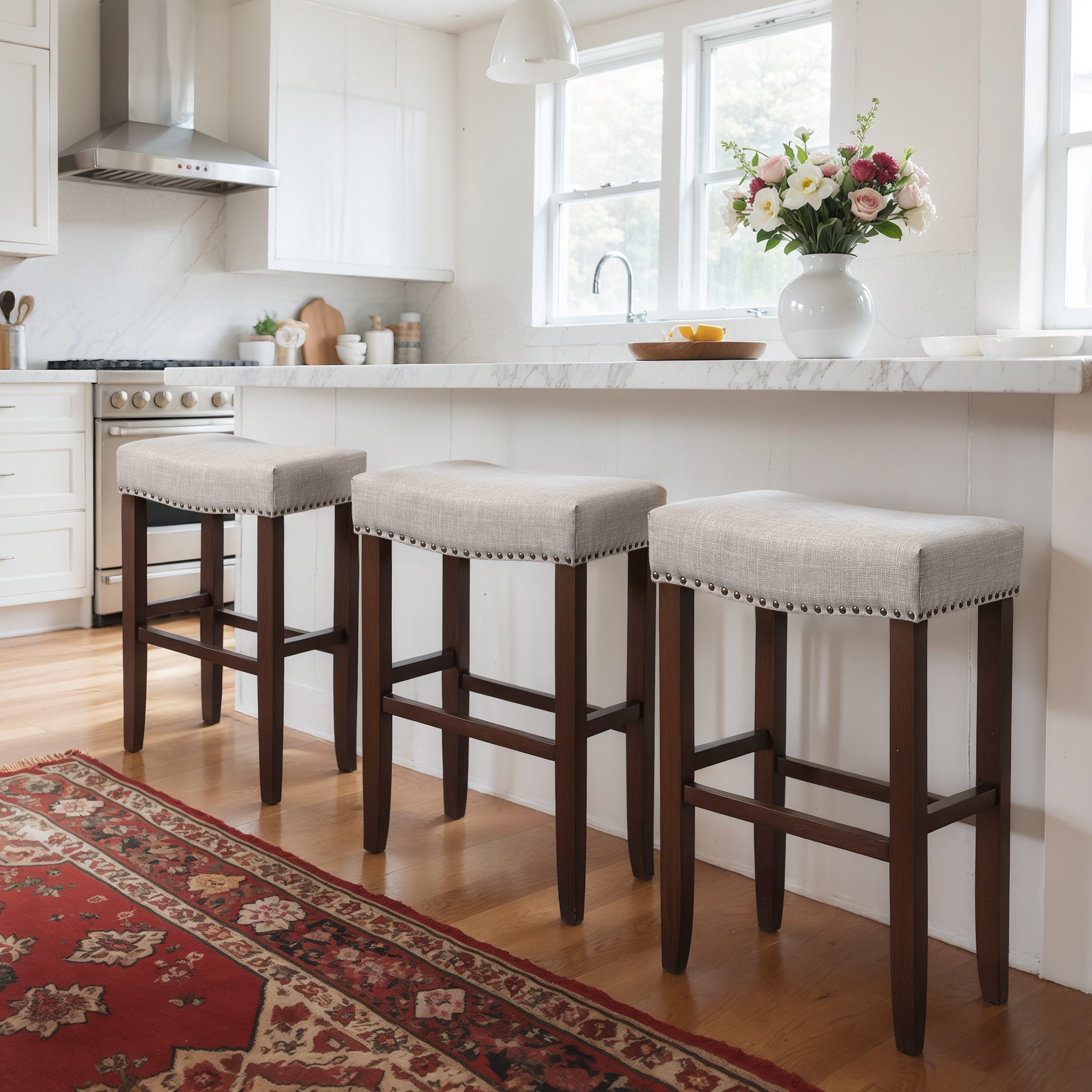 Subrtex Barn Chic Saddle Bar Stool, Set of 1