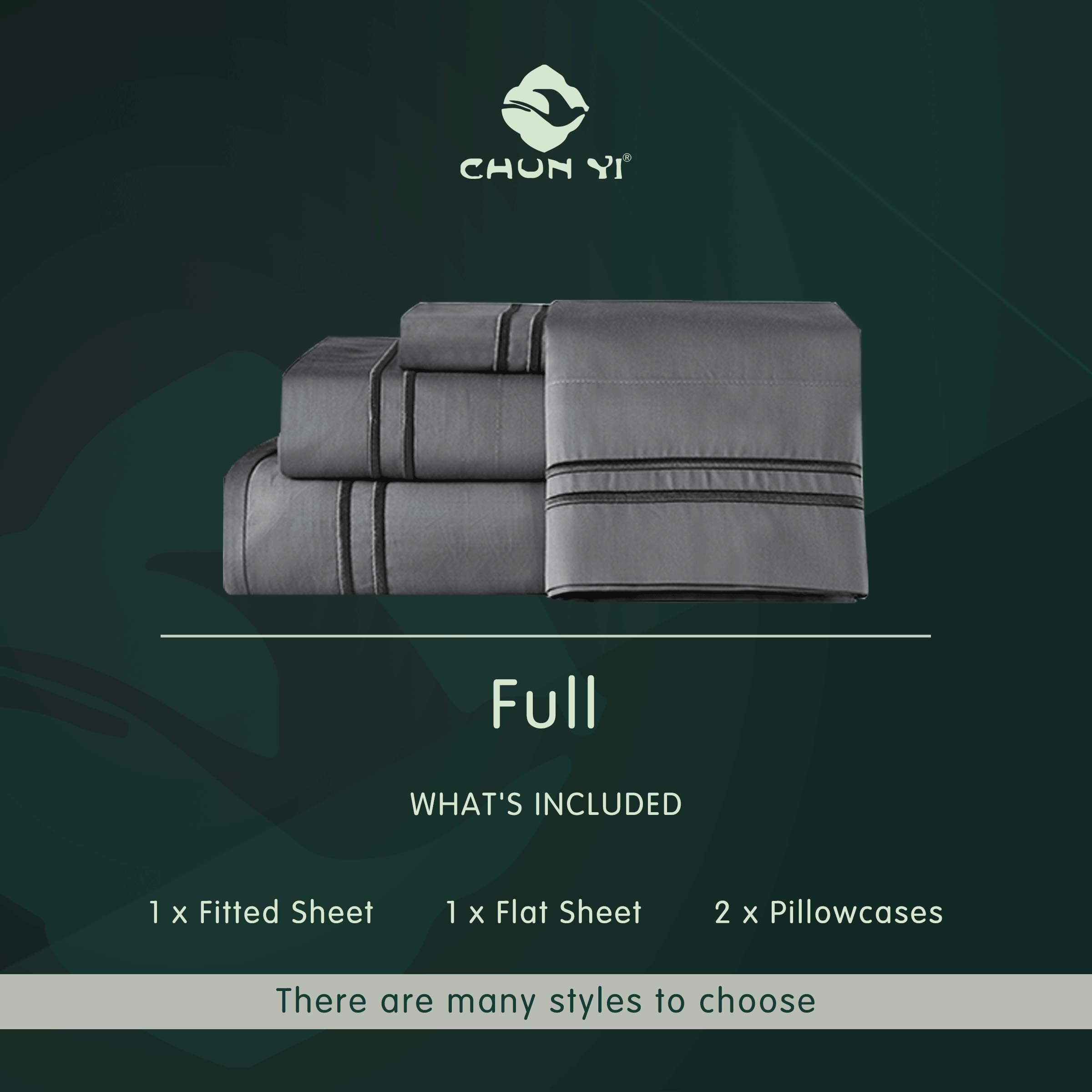 Luxury Cotton Bed Sheet Set - 4-Piece Full Bedding Sets with Tencel Fitted, Flat Sheet & Pillowcases - Deep Pocket for Easy Mattress Coverage