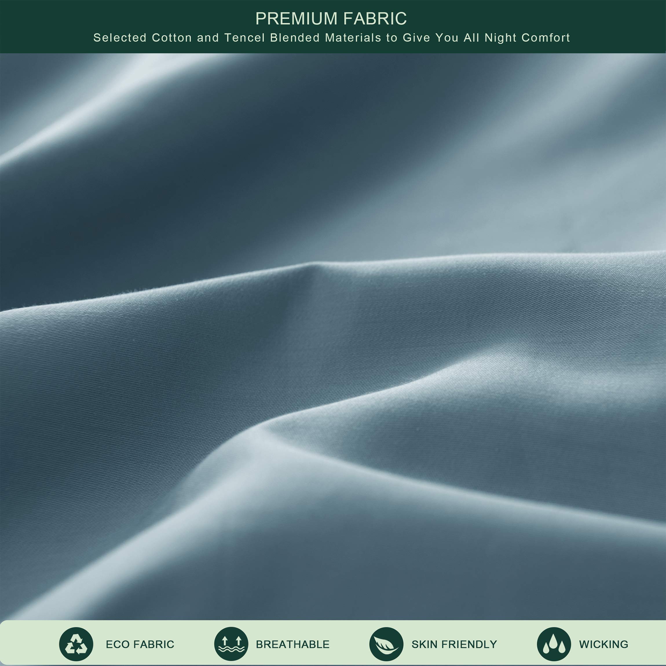 Luxury Cotton Bed Sheet Set - 4-Piece Full Bedding Sets with Tencel Fitted, Flat Sheet & Pillowcases - Deep Pocket for Easy Mattress Coverage