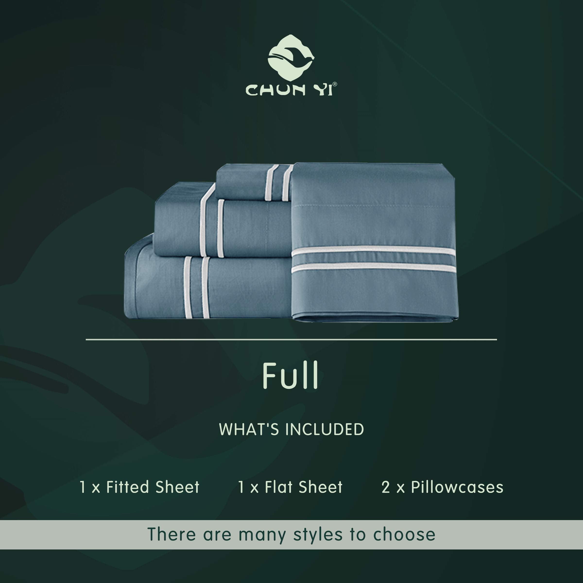 Luxury Cotton Bed Sheet Set - 4-Piece Full Bedding Sets with Tencel Fitted, Flat Sheet & Pillowcases - Deep Pocket for Easy Mattress Coverage