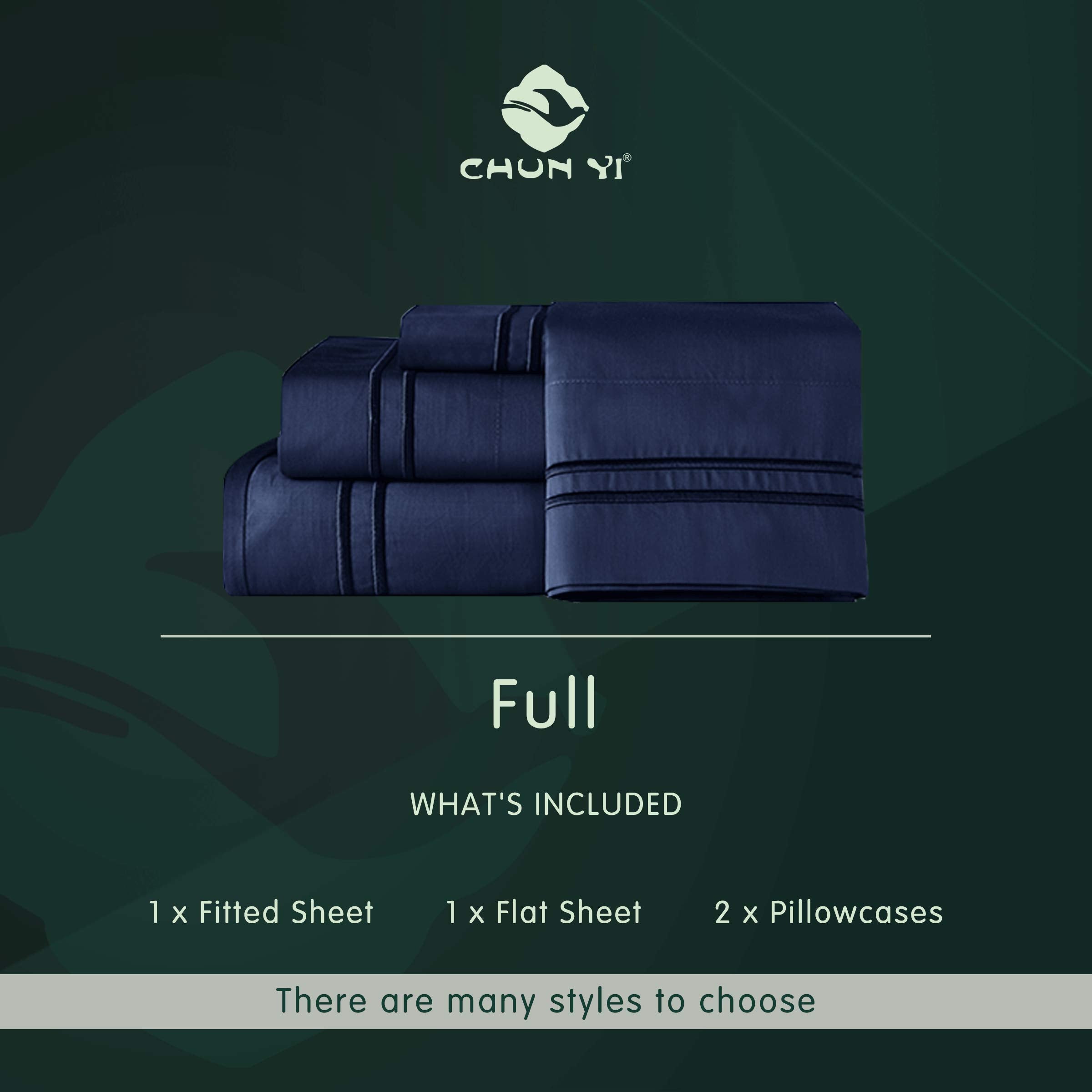 Luxury Cotton Bed Sheet Set - 4-Piece Full Bedding Sets with Tencel Fitted, Flat Sheet & Pillowcases - Deep Pocket for Easy Mattress Coverage