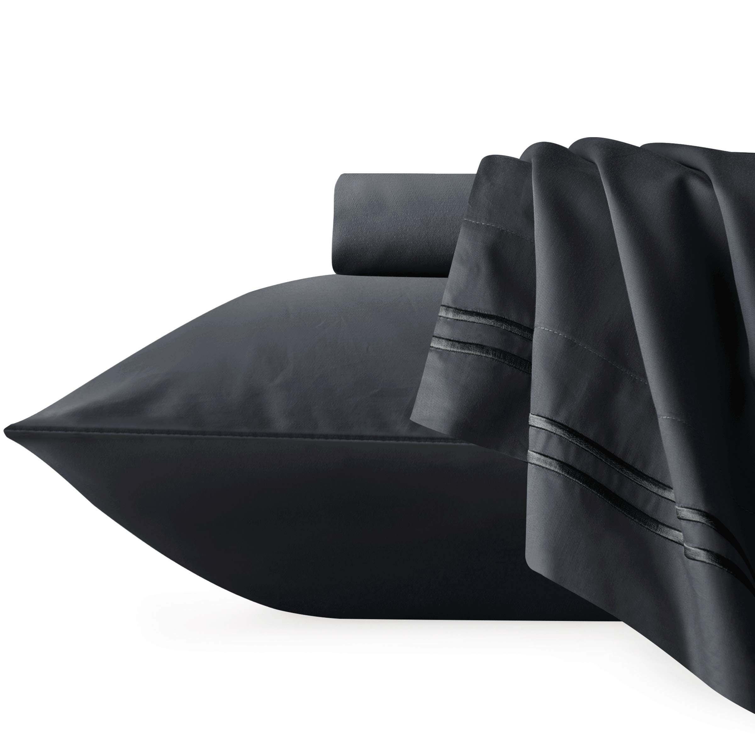 Luxury Cotton Bed Sheet Set - 4-Piece Full Bedding Sets with Tencel Fitted, Flat Sheet & Pillowcases - Deep Pocket for Easy Mattress Coverage