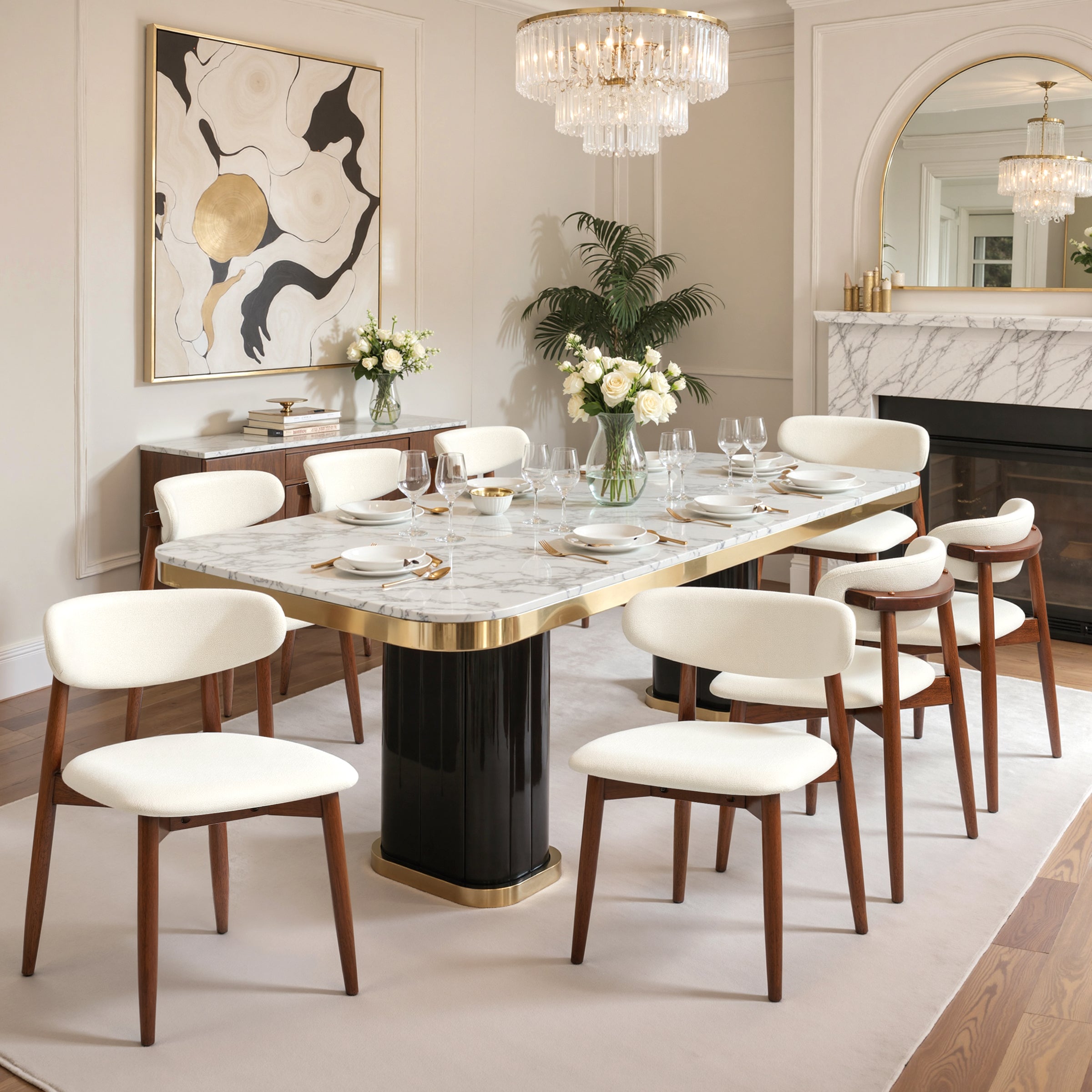 Subrtex Upholstered Solid Wood Side Dining Chairs (Set of 2) - Comfortable Kitchen & Dining Room Seating - Easy to Match Decor