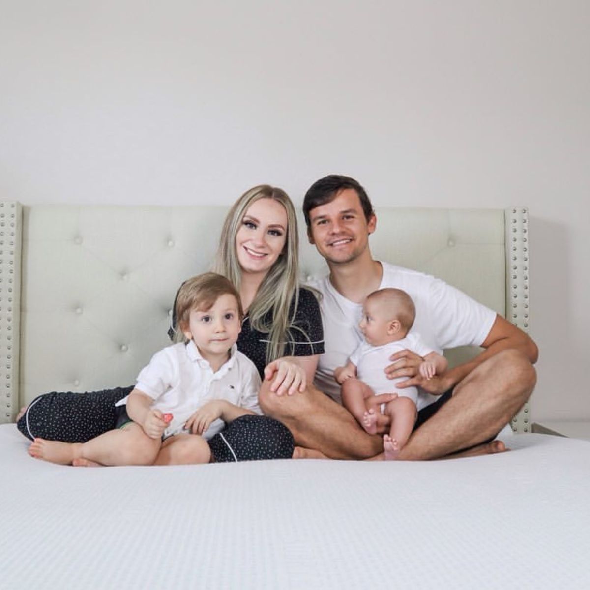Happy family on Subrtex mattress topper