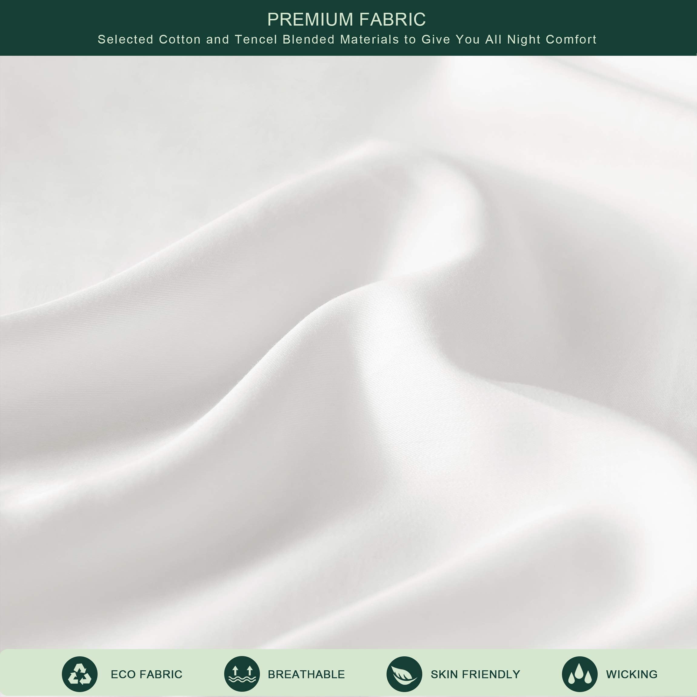 Luxury Cotton Bed Sheet Set - 4-Piece Full Bedding Sets with Tencel Fitted, Flat Sheet & Pillowcases - Deep Pocket for Easy Mattress Coverage