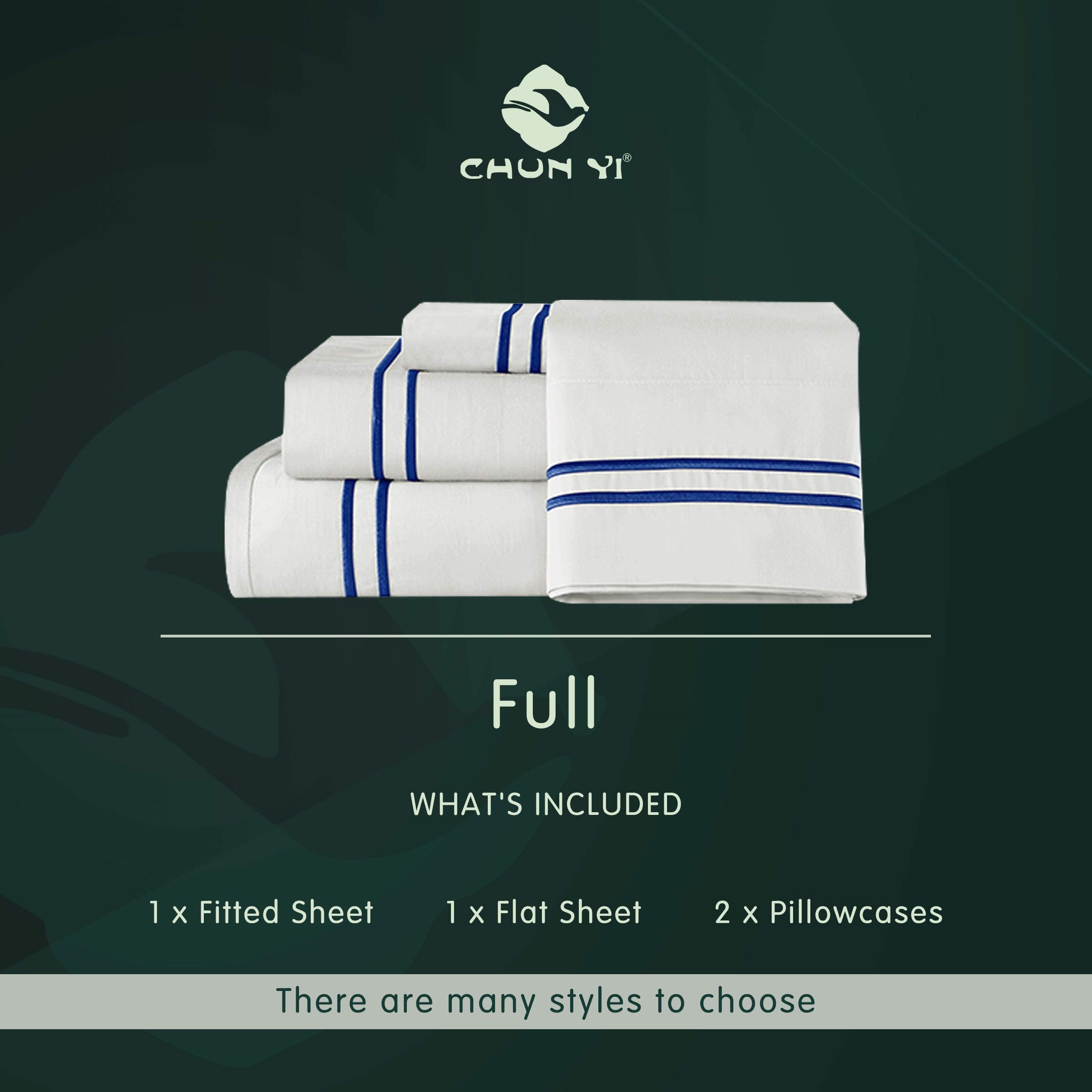 Luxury Cotton Bed Sheet Set - 4-Piece Full Bedding Sets with Tencel Fitted, Flat Sheet & Pillowcases - Deep Pocket for Easy Mattress Coverage