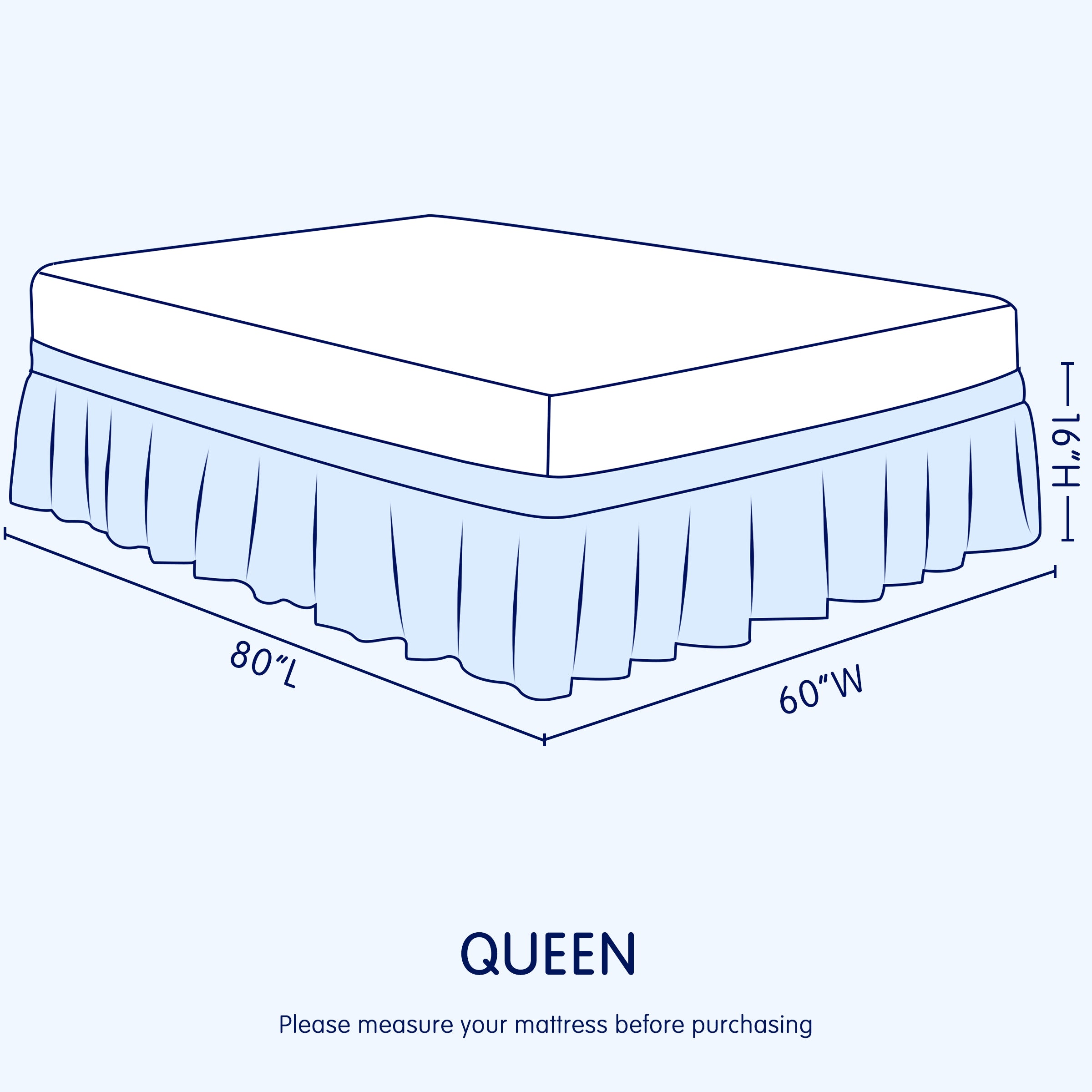 Subrtex Elastic Wrap Around Bed Skirt Dust Ruffle Smooth Soft Bed Frame Cover 15-inch Drop (Queen, Sand)