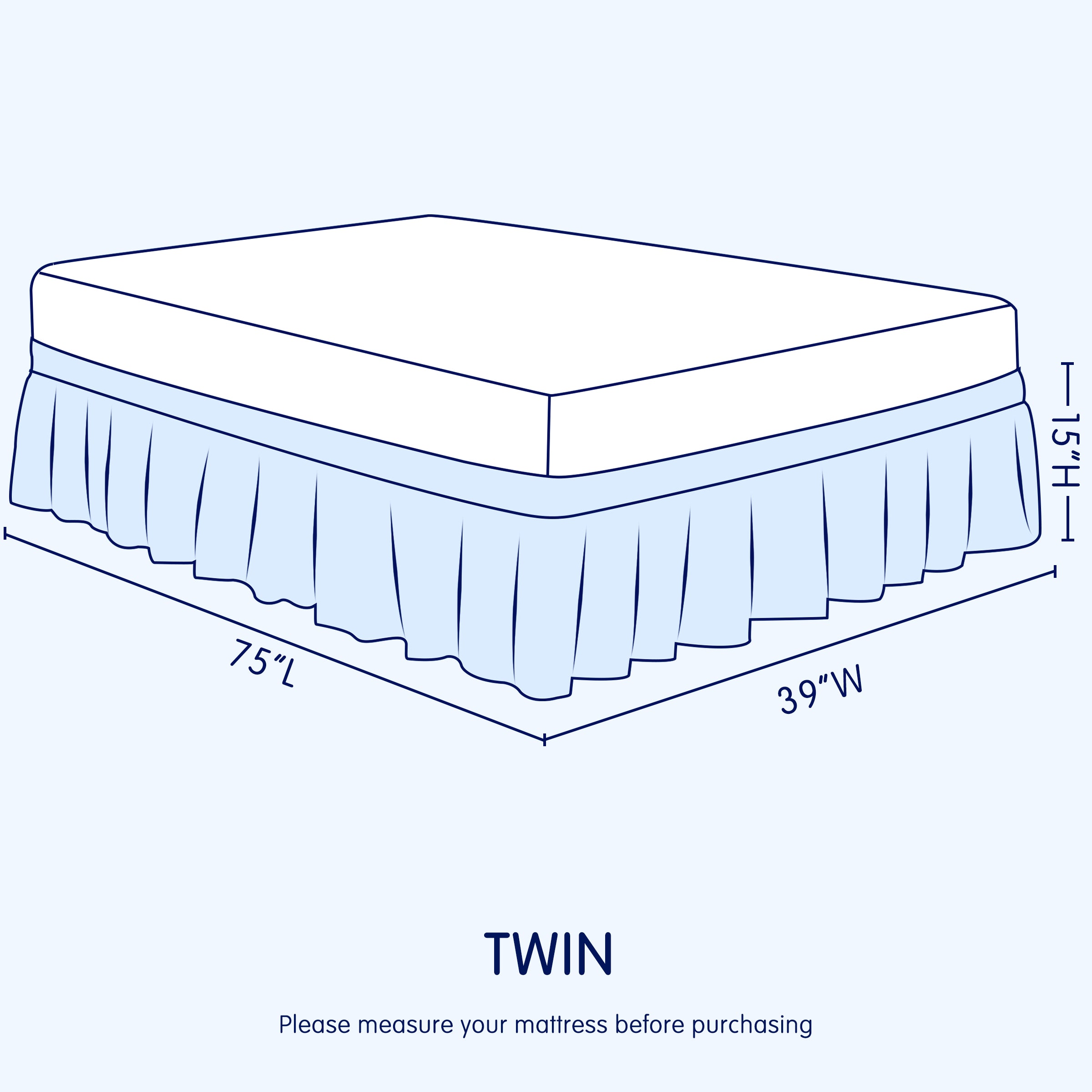 Subrtex Elastic Wrap Around Bed Skirt Dust Ruffle Smooth Soft Bed Frame Cover 15-inch Drop (Queen, Sand)