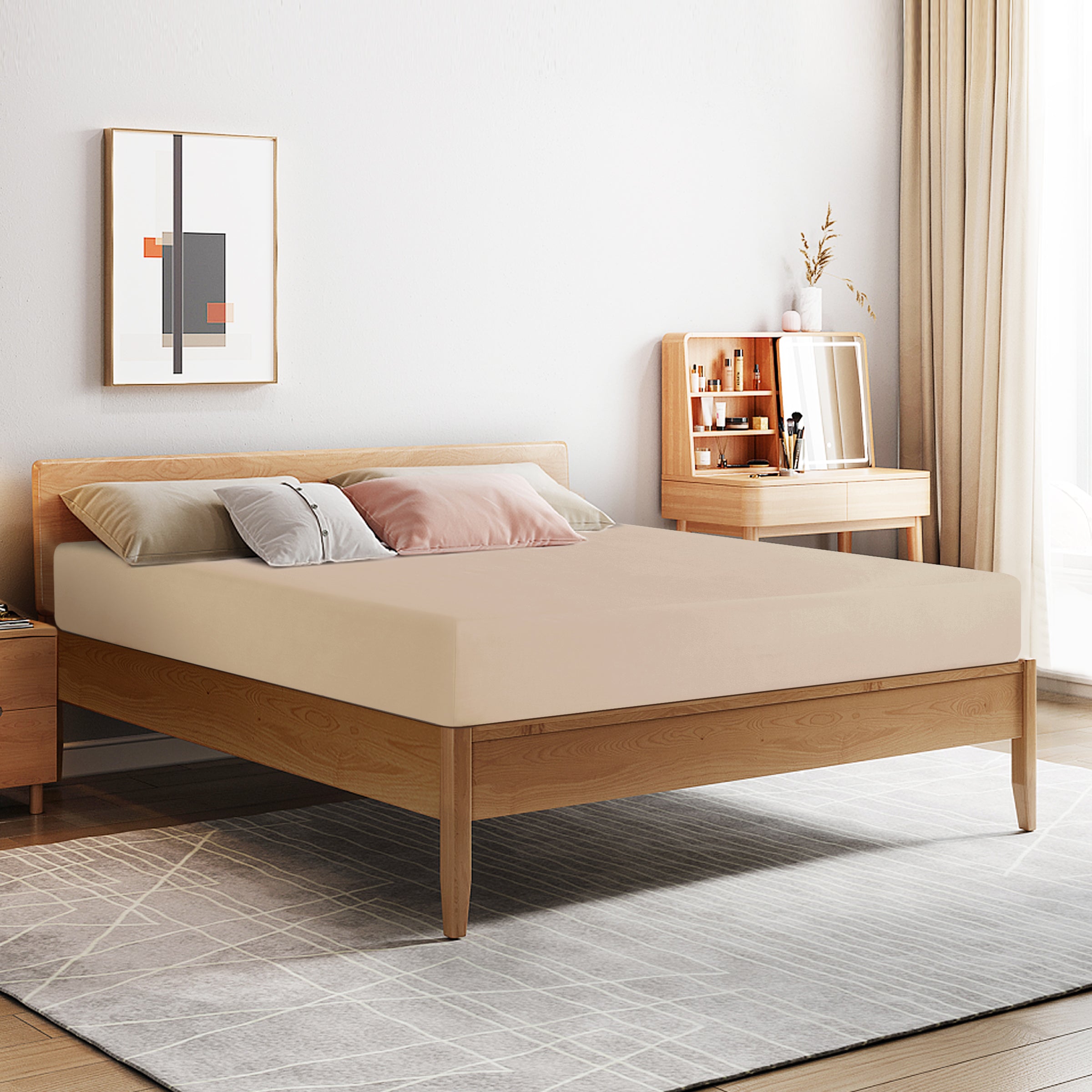 Subrtex Modern Multiple Sizes Bedding Fitted Sheet